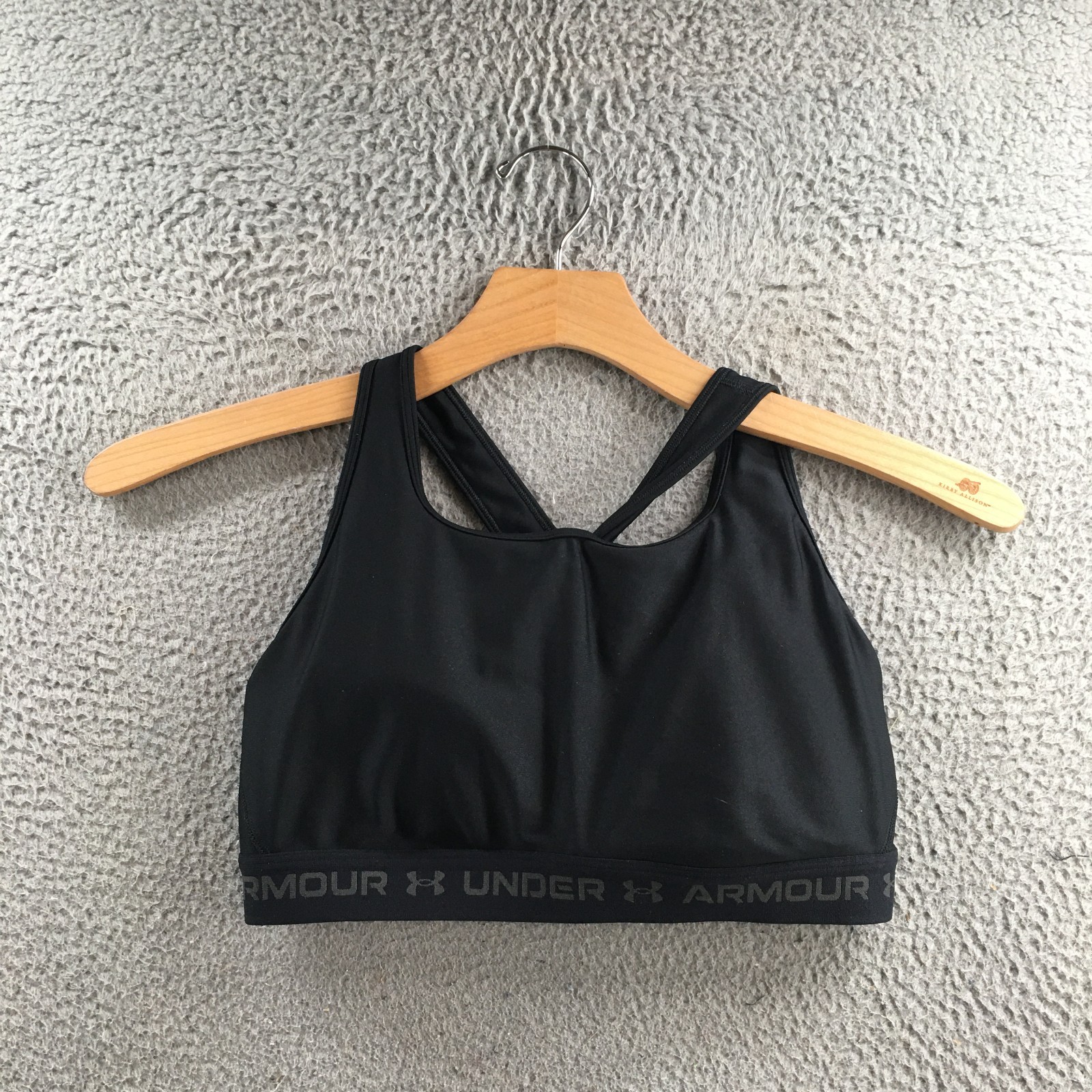 Under Armour Compression Crossback Mid Sports Bra Womens 2XL Black Sleeveless