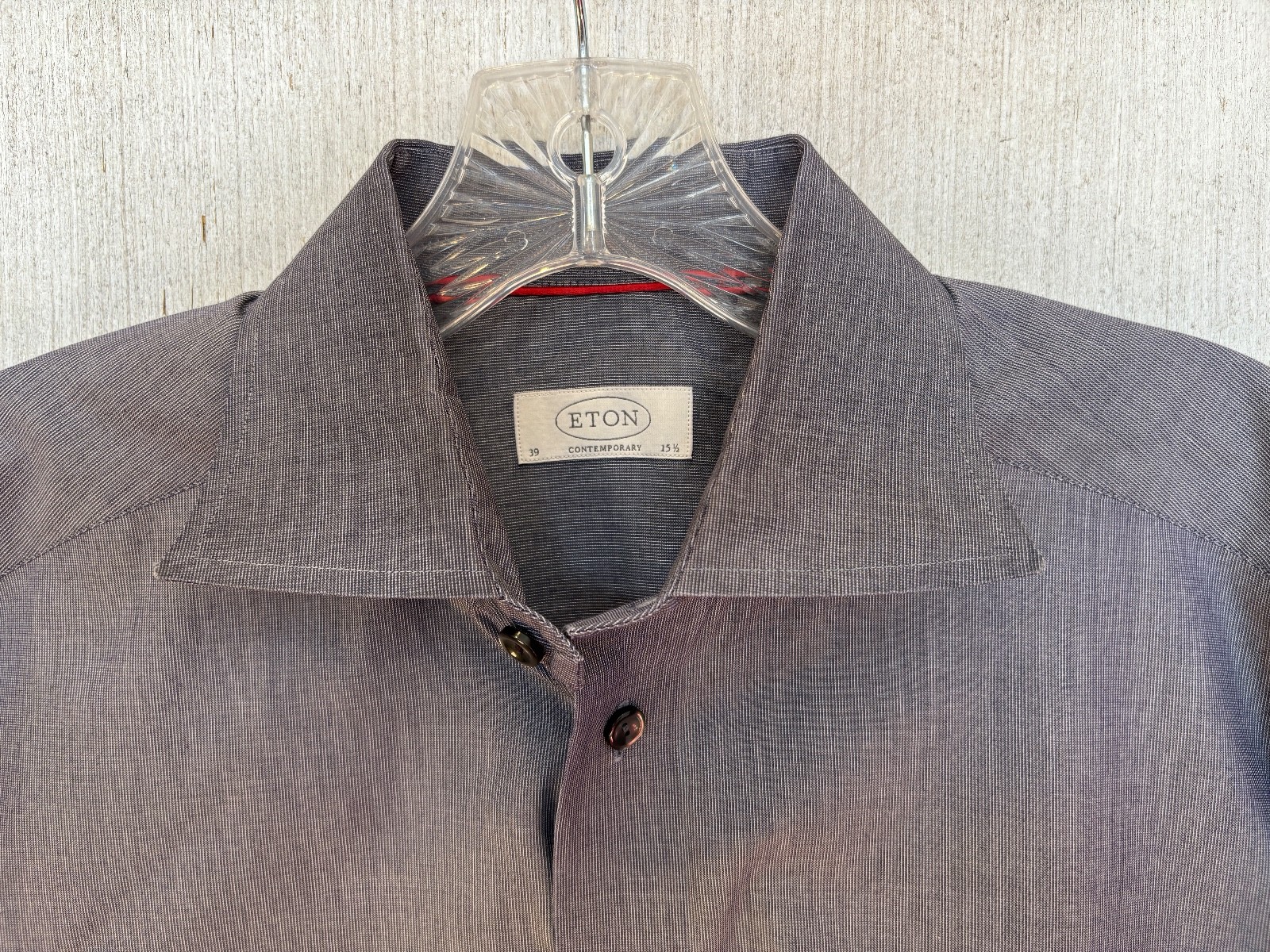 Eton of Sweden Contemporary Dress Shirt Mens 15.5 – 33 Gray 100% Cotton
