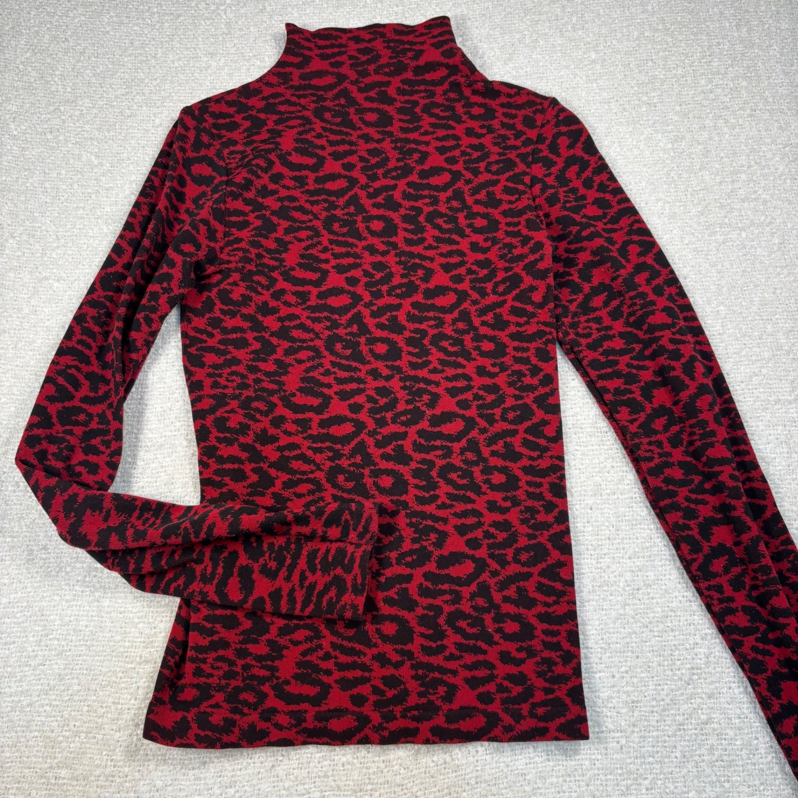 choice black red leopard print turtleneck blouse fitted Y2K coquette chic gothic