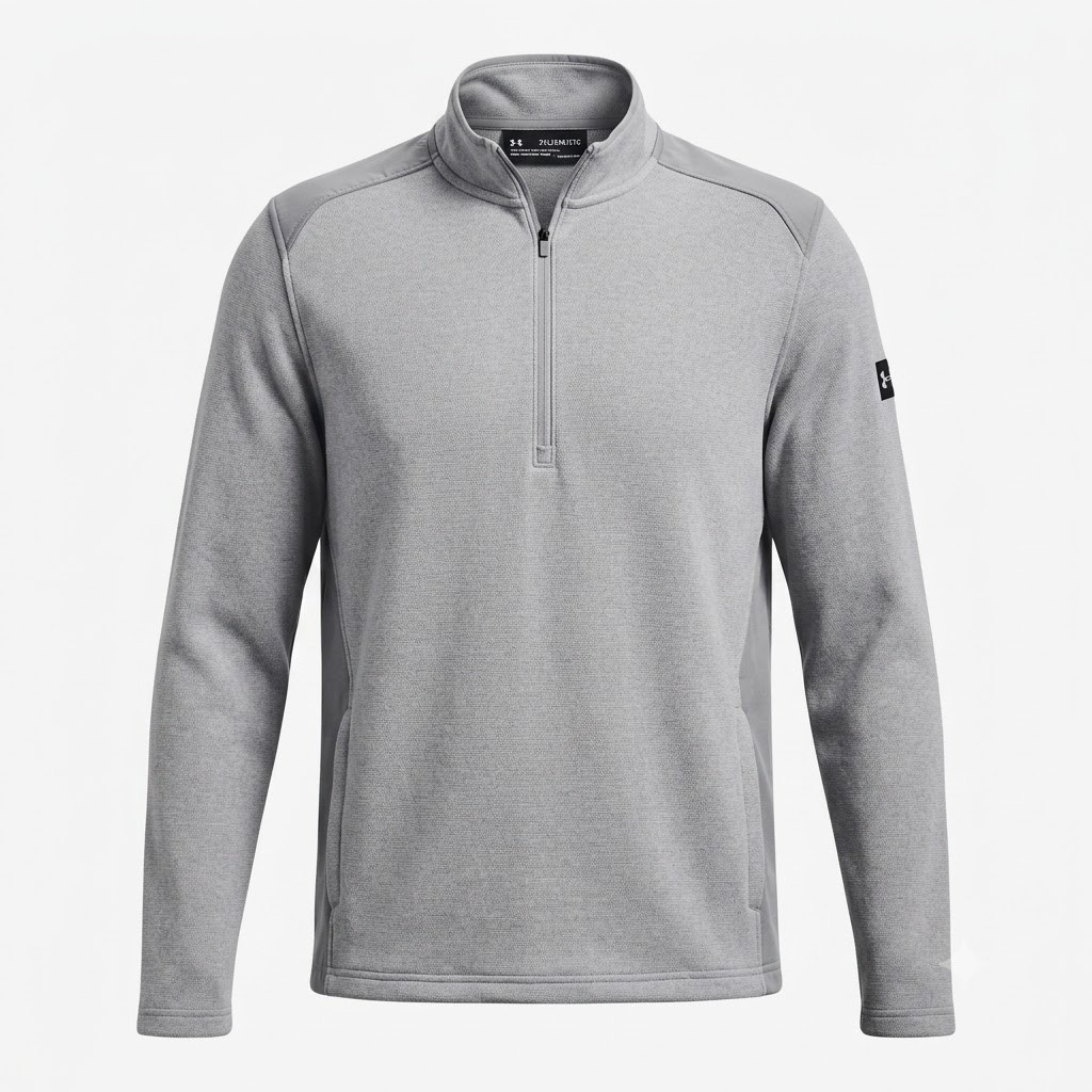 Under Armour ColdGear Mens XXL 2XL Gray 1/4 Zip Pullover Loose Fit Jacket