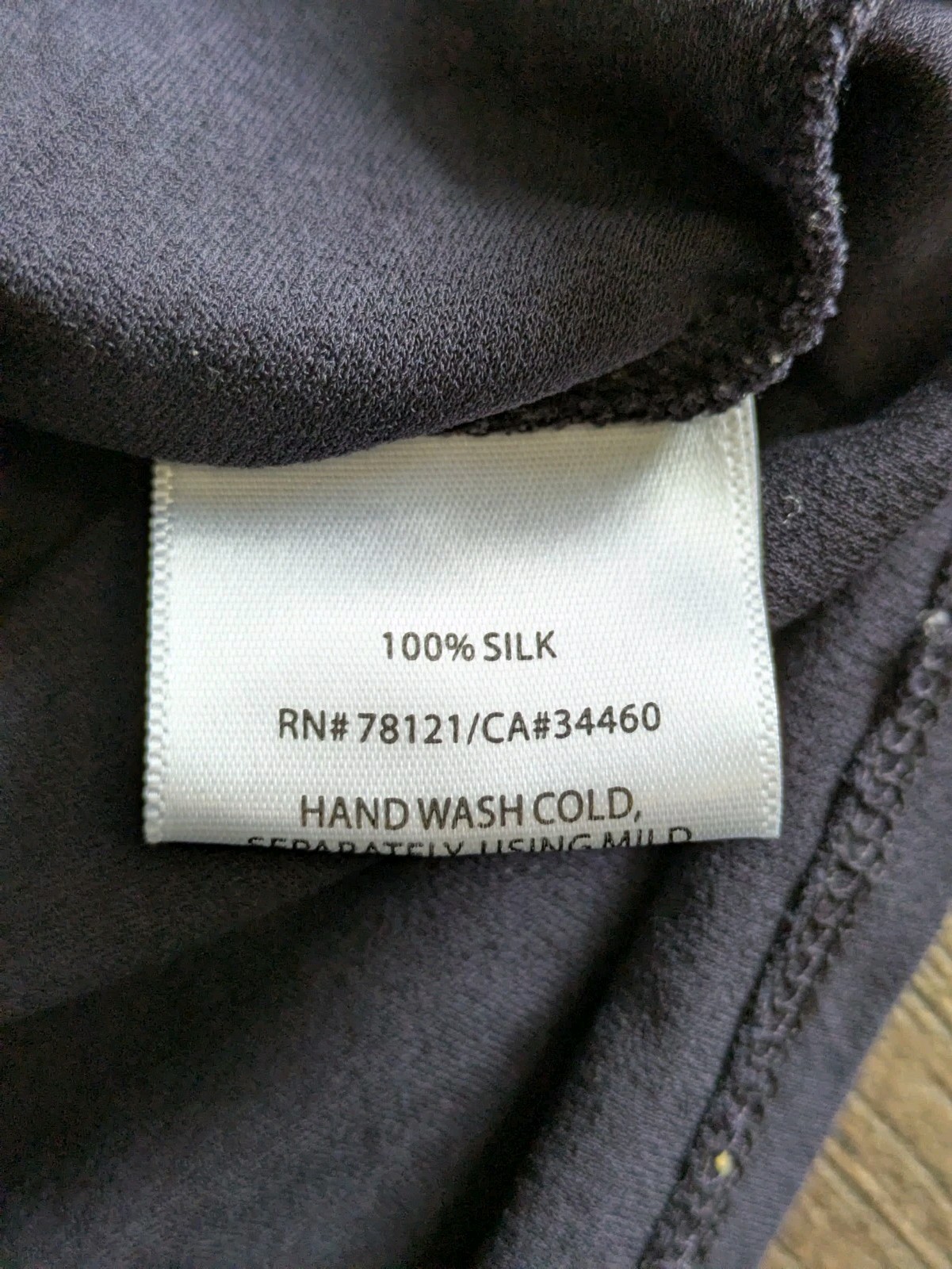 Eileen Fisher Petite 100% Silk Knit Tee Navy Cap Sleeve Top Scoop Neck PP