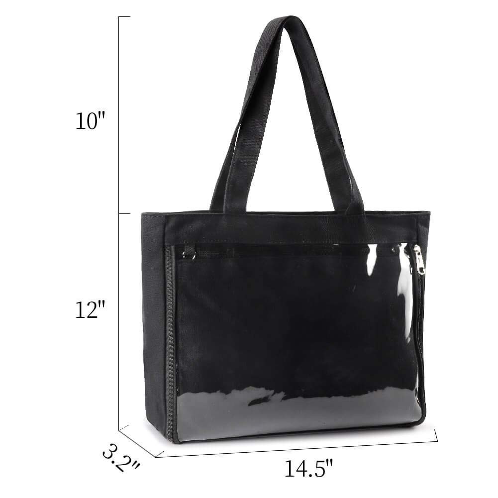 STEAMEDBUN Ita Bag with Insert Large Canvas Shoulder Tote One Size, Black