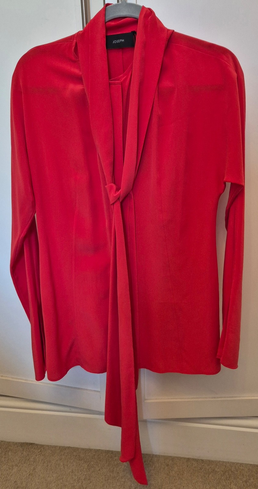 Ladies Joseph Red Pure Silk Blouse Top Size 36 BNWT