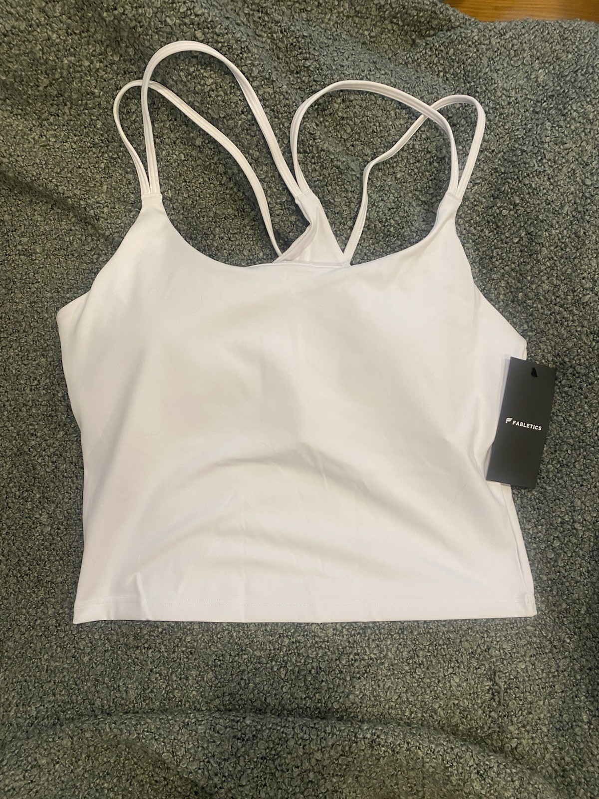 Fabletics Women’s White Principal Built-In Bra Tank Size L