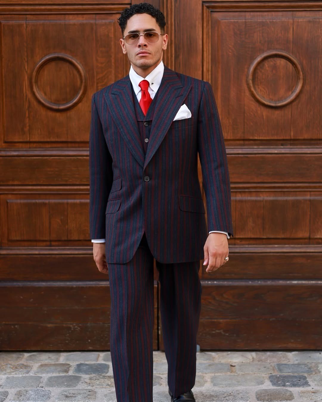 Mens Suits Checked Striped Business Regular Fit Peak Lapel Outwear Work Casual