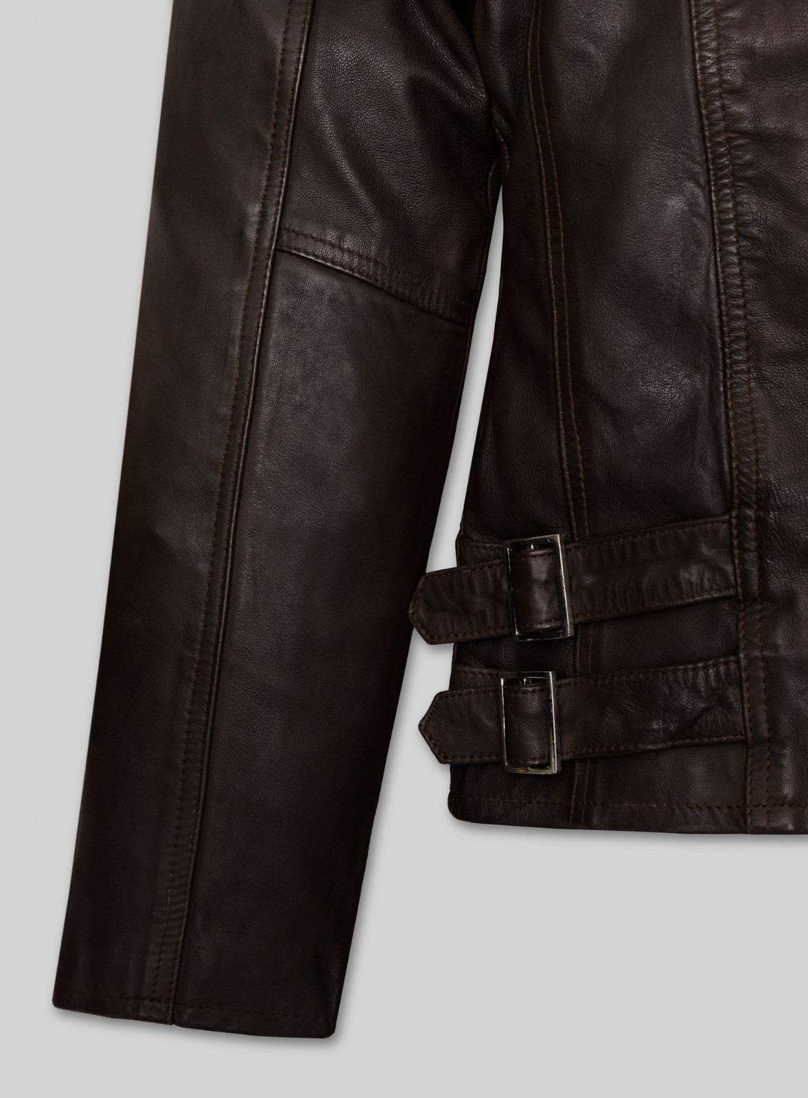 Women’s Dark Brown Leather Biker Jacket Pure Lambskin Size XS S M L XL XXL 3XL