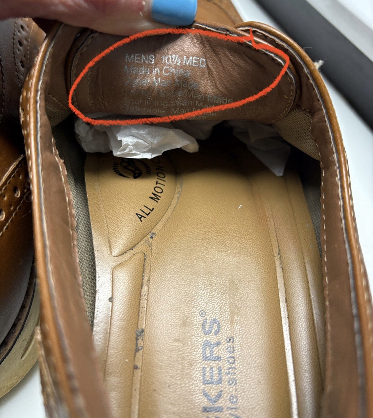 Men’s Dockers Brogue Wingtip Shoes. Brown. Size 10.5M. Discount shipping.