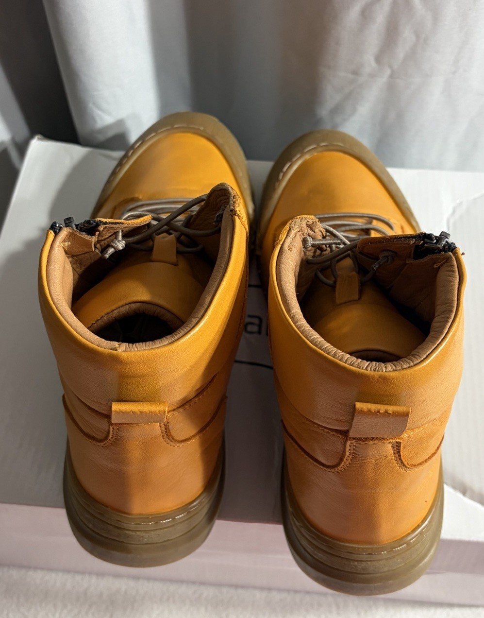 MIA Sheridan Leather High Top Ankle Boots Orange Side Zip Alba Women’s 8.5