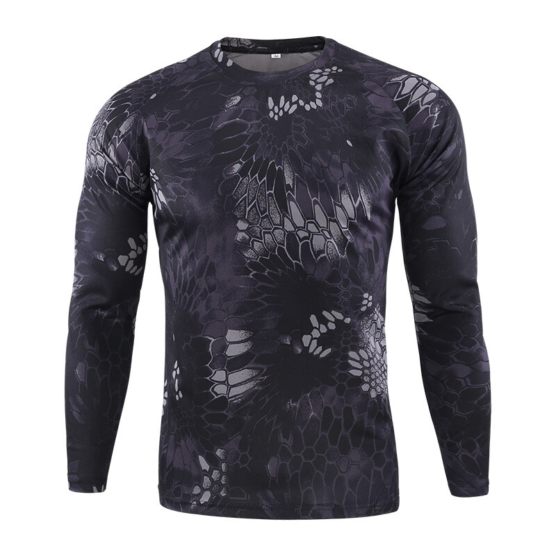 ESDY Mens Combat T-shirt Long Sleeve Camouflage Army Tactical Military Casual