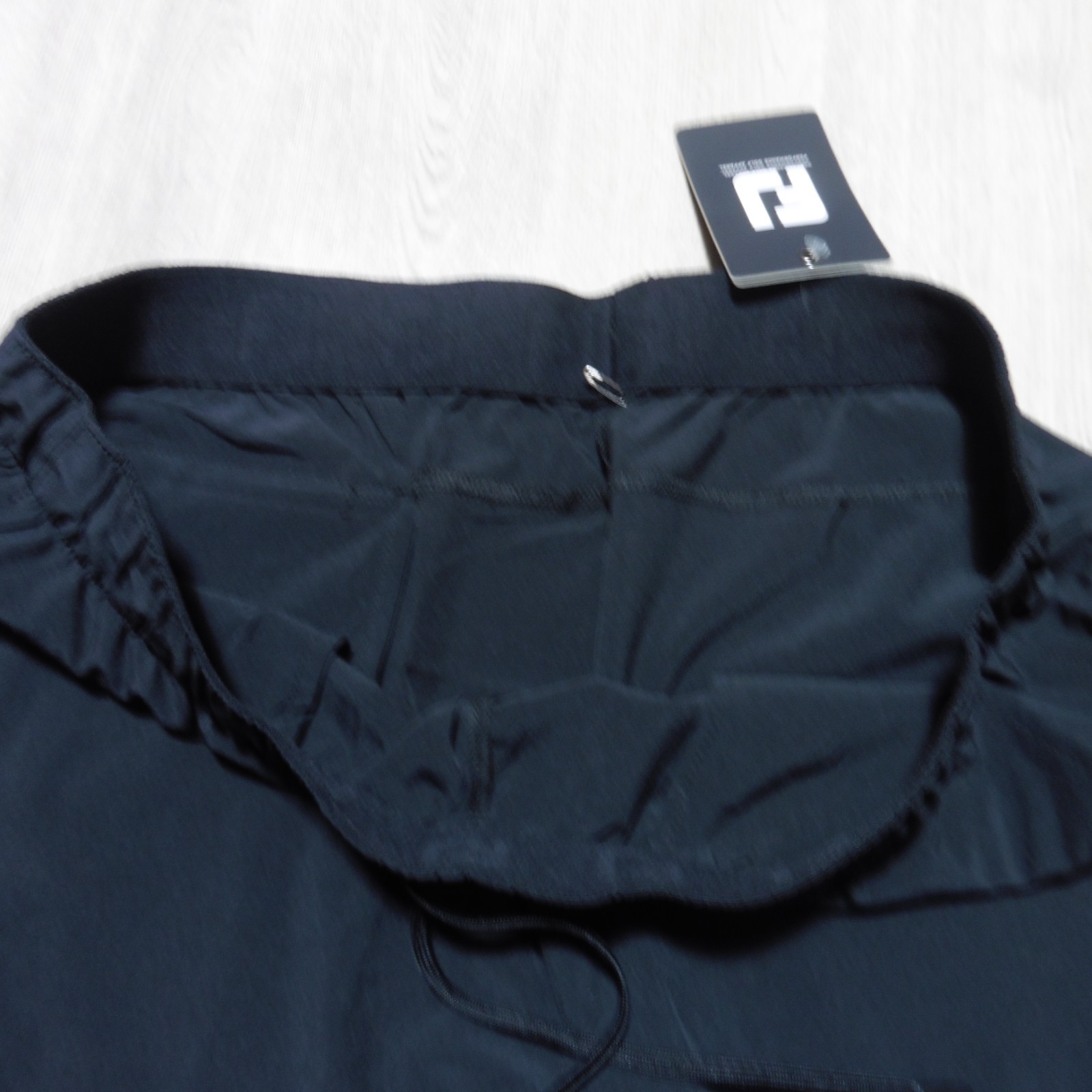 FOOTJOY Mens M L XL 2XL SHORTS BLACK GOLF WORKOUT TRAINING 8″ POLYESTER SPANDEX