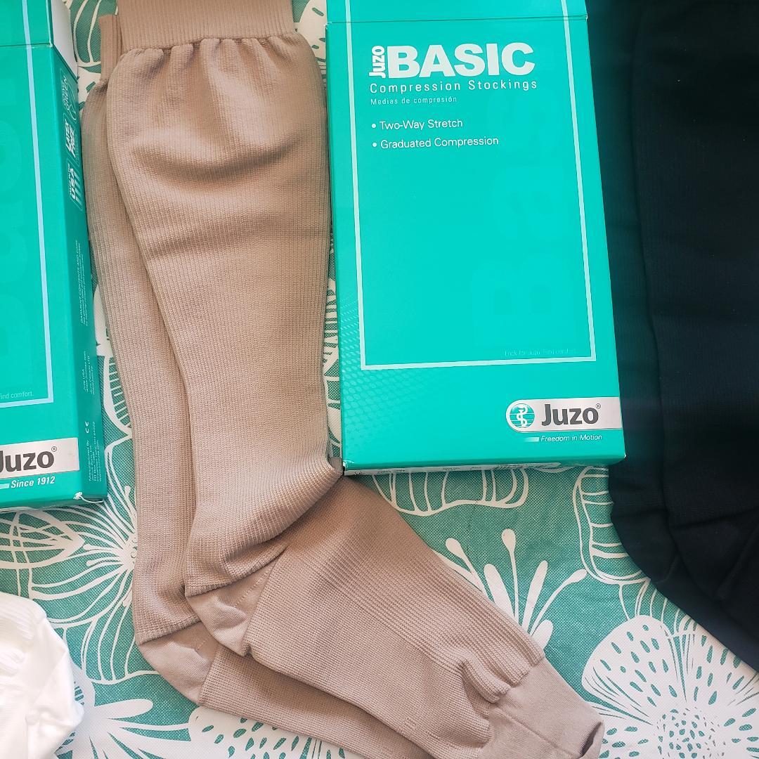 Juzo BASIC 4201 RIBBED SHORT Knee High Stockings AD Compression 20-30 Size Color