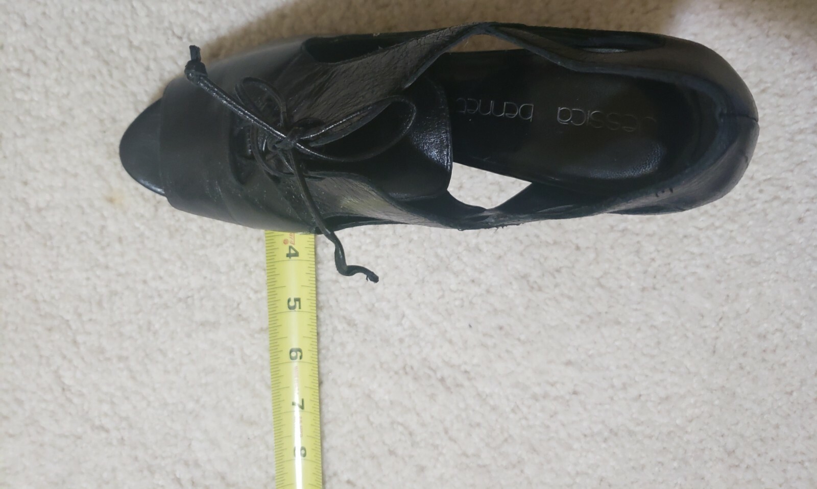 Jessica Bennett JNEO Peep Toe Wedge Lace Up Shoes Cut Out Black Size 8.5