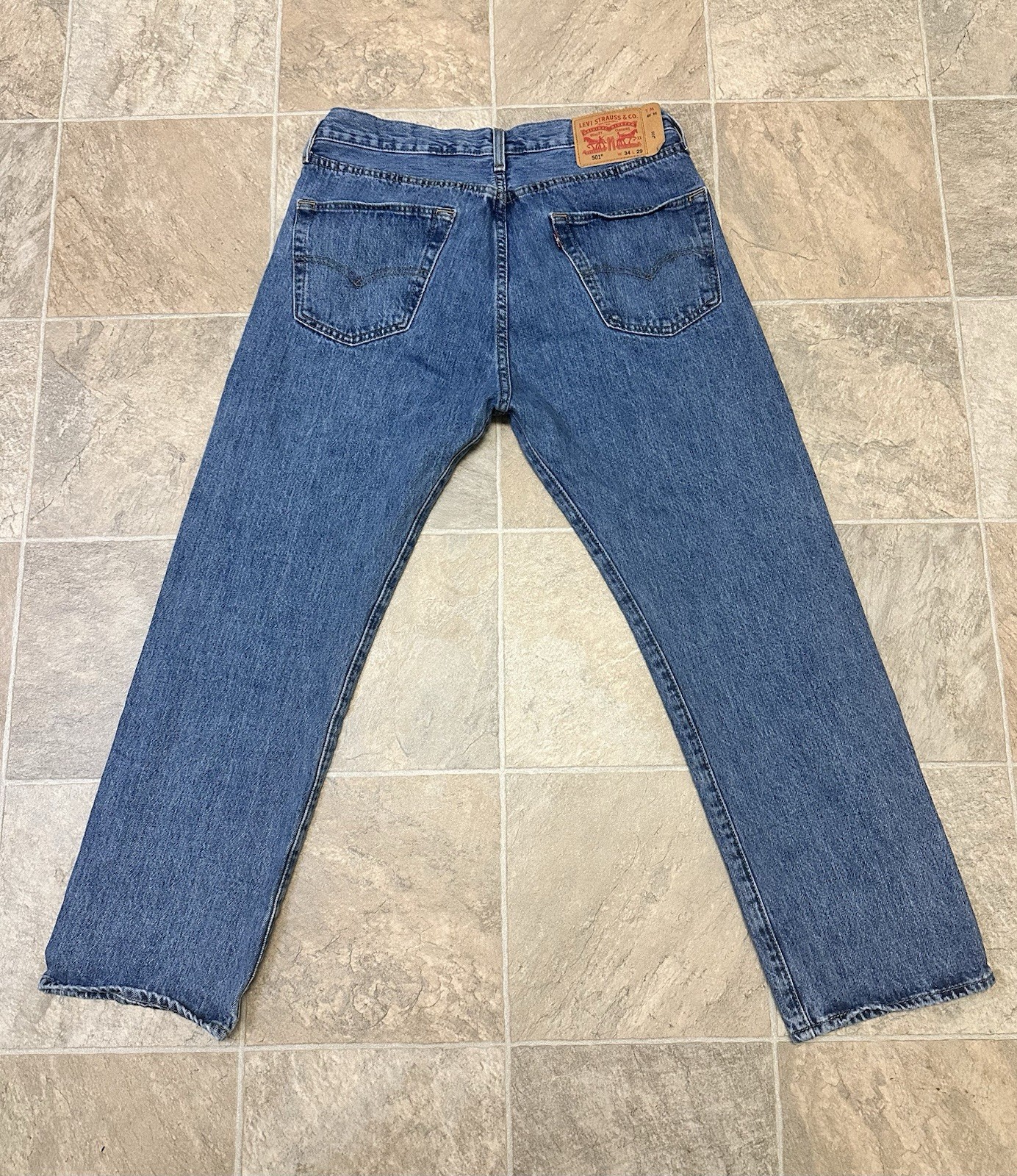 Levi’s Men’s Regular Fit Straight Blue Denim Jeans Medium Wash 5-Pocket Button#7