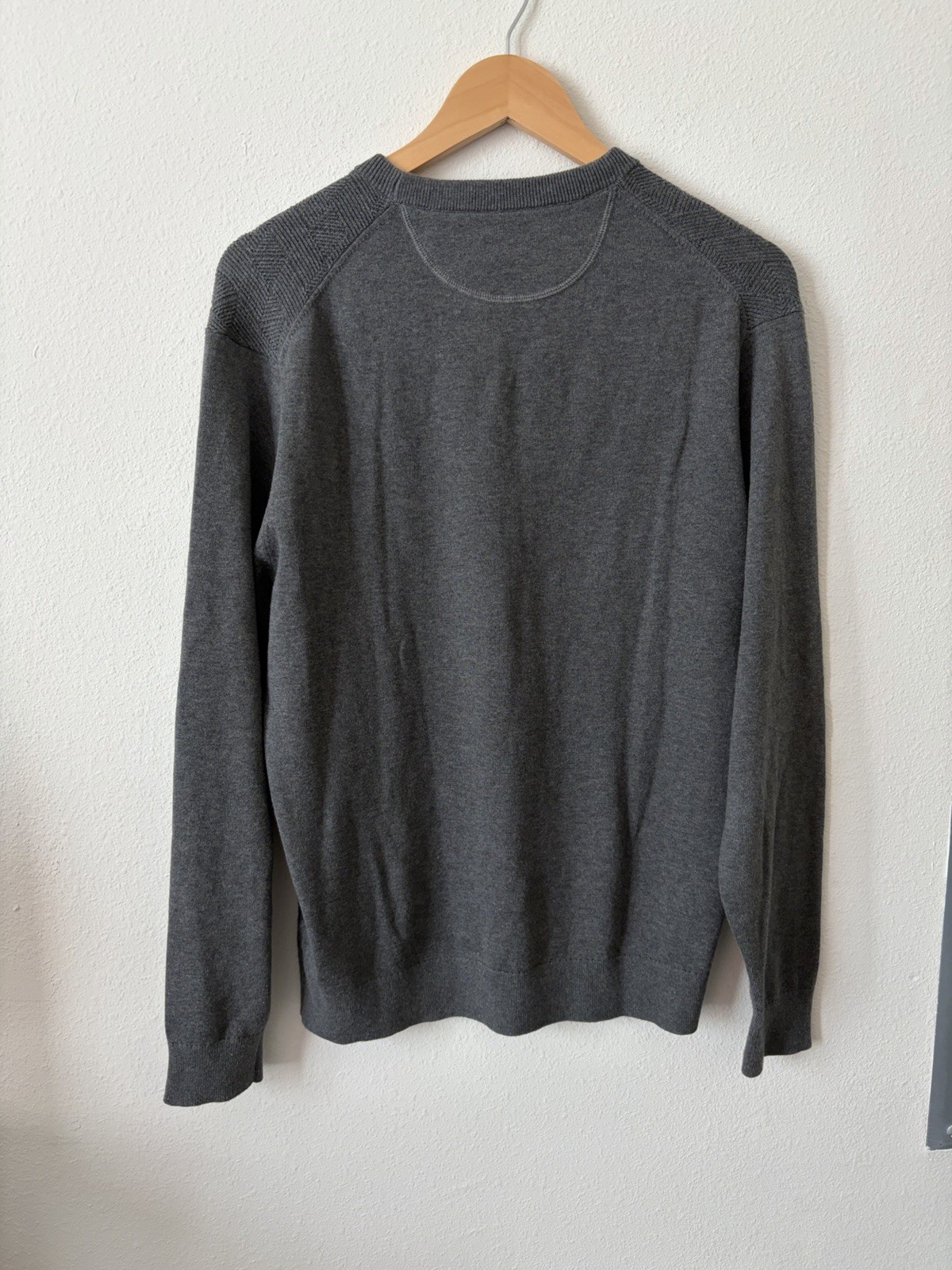 Daniel Cremieux Men’s M Gray Cable-Knit Crew Neck Cotton Ribbed Sweater