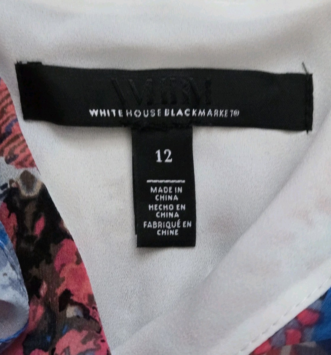 WHBM Postcard Print Wrap Dress Ruffle Hem Vacation Resort
