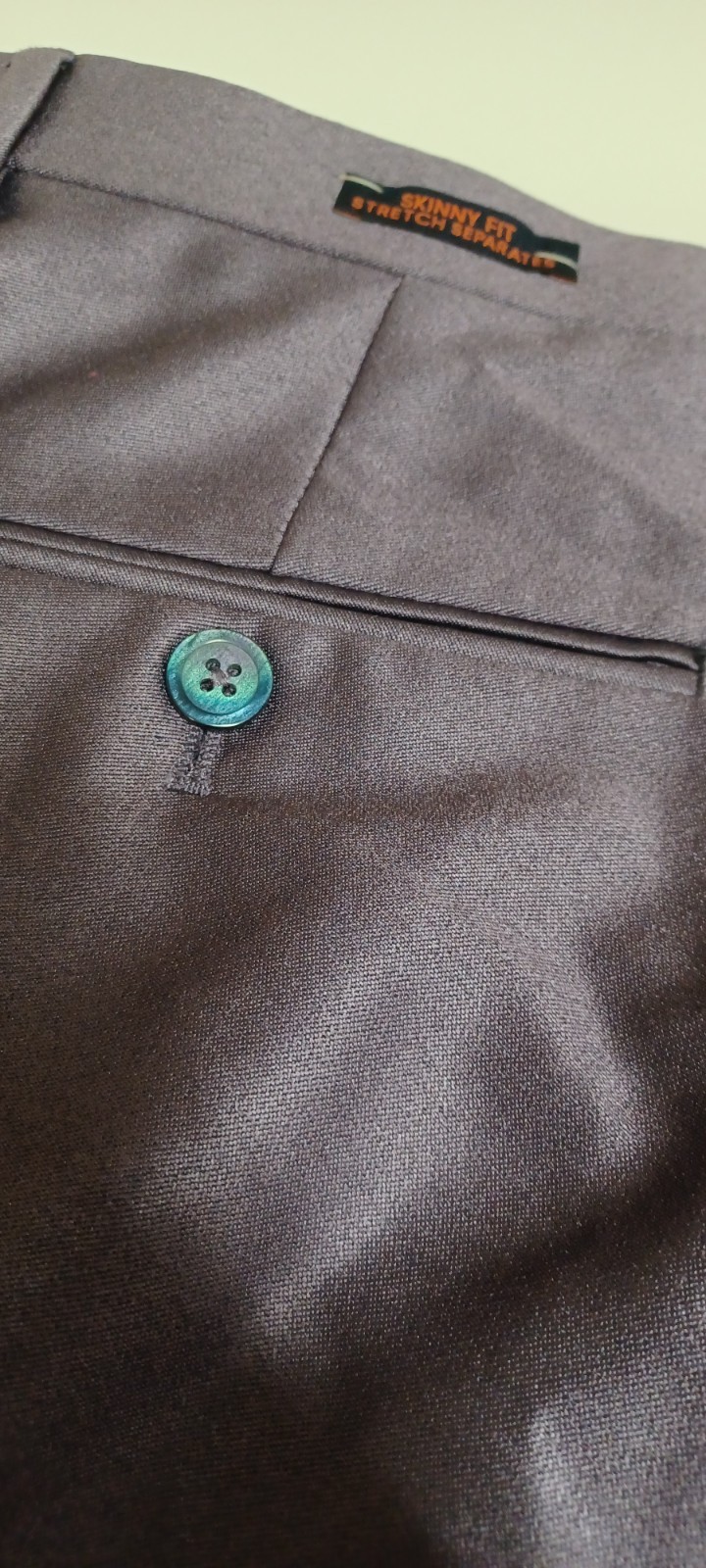 Egara Suit Separates Flat Front Skinny Fit Dress Pants, Slacks. Purple, 40X30.