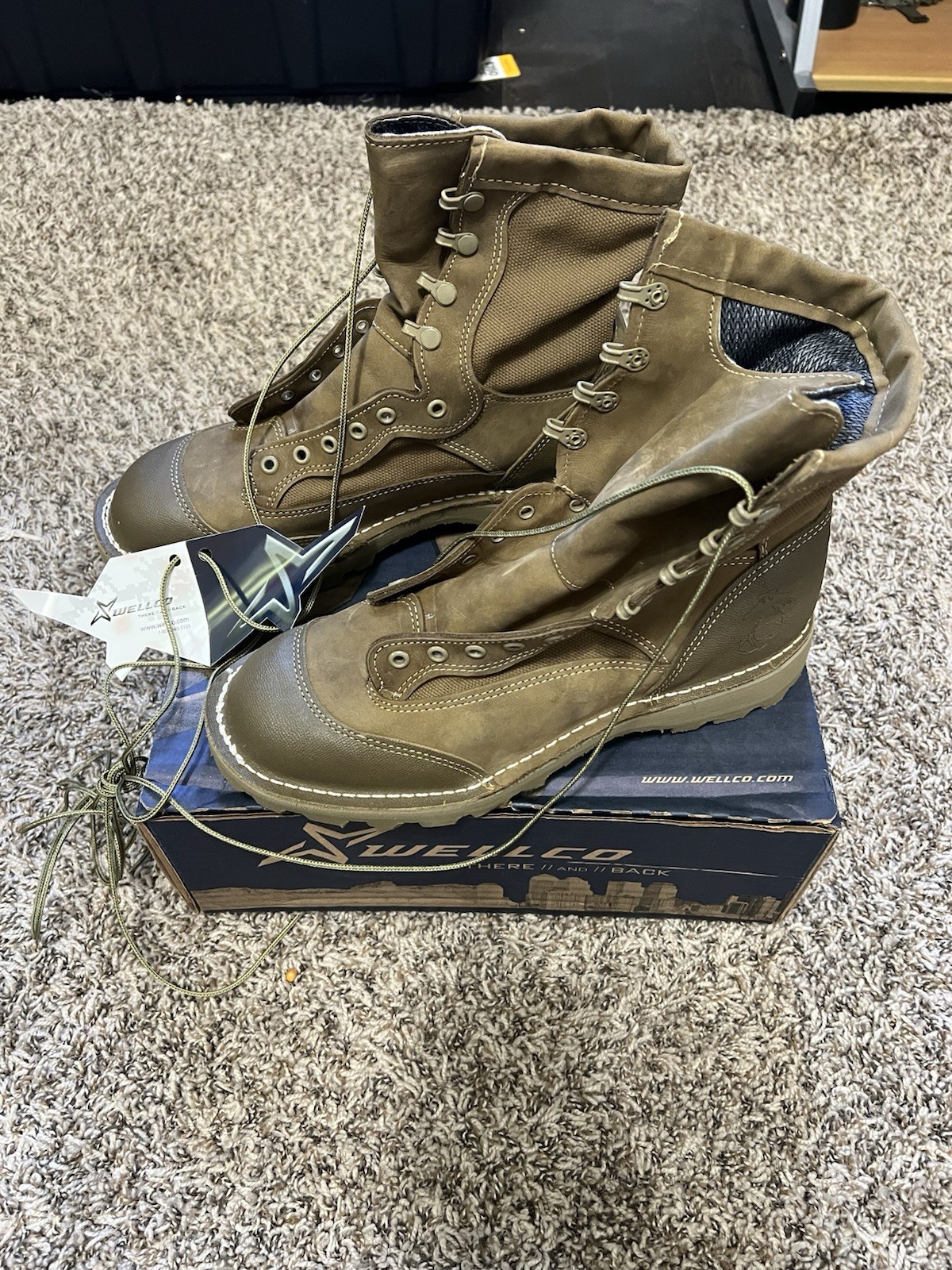 Wellco USMC Brown Leather Combat Boots Lace-Up Men’s US 10 R Ankle