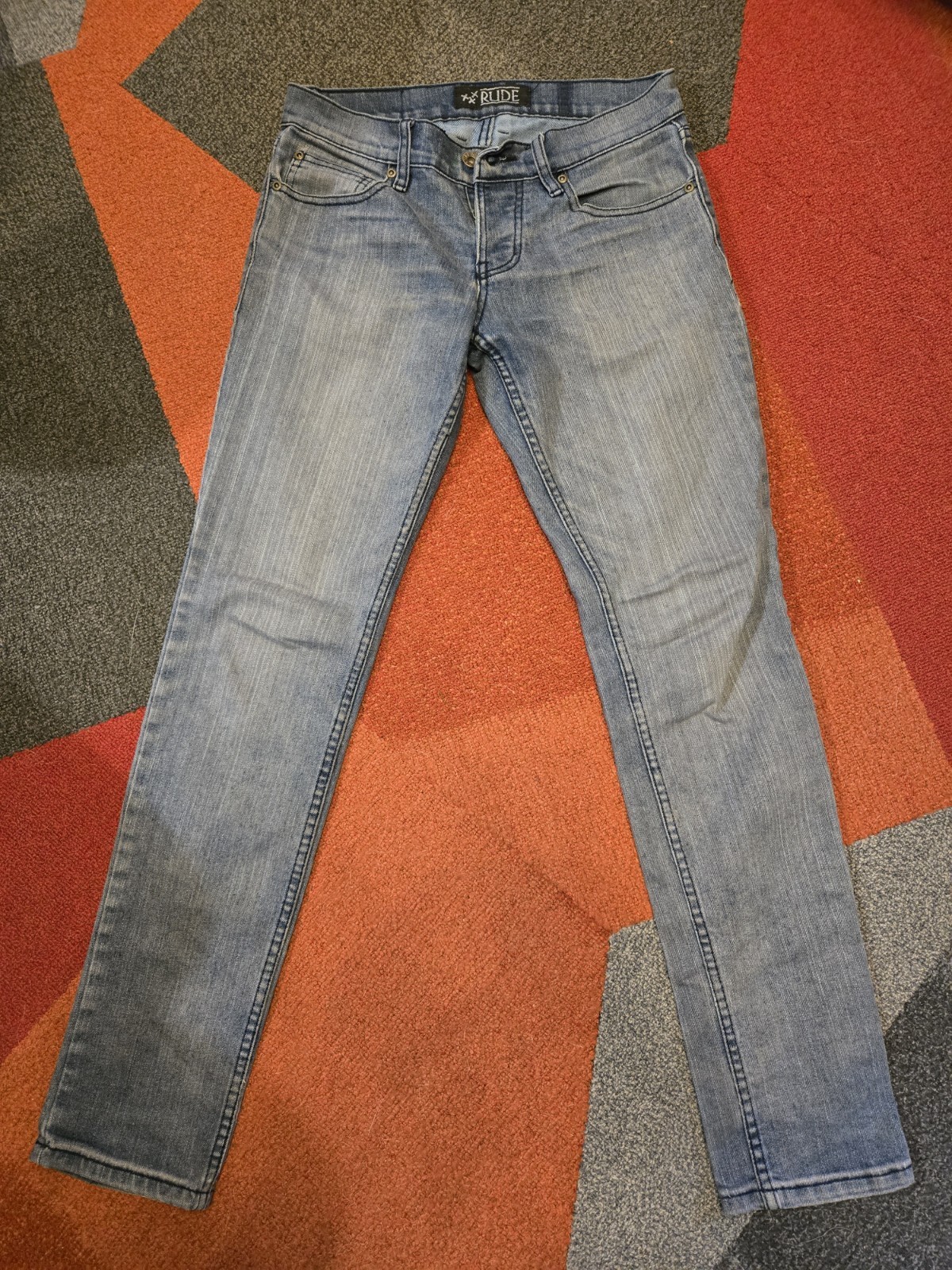 XXX Rude Skinny Jeans Mens 28×32 Blue Denim Hot Topic