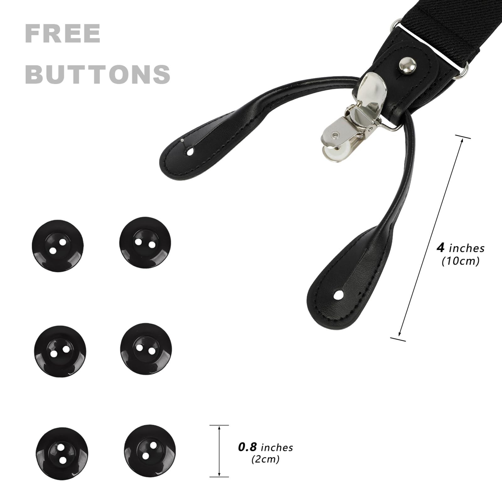 Men Suspenders Adjustable,1.4 Inch Wide Heavy Duty Y-Back Elastic Tuxedo Elas…