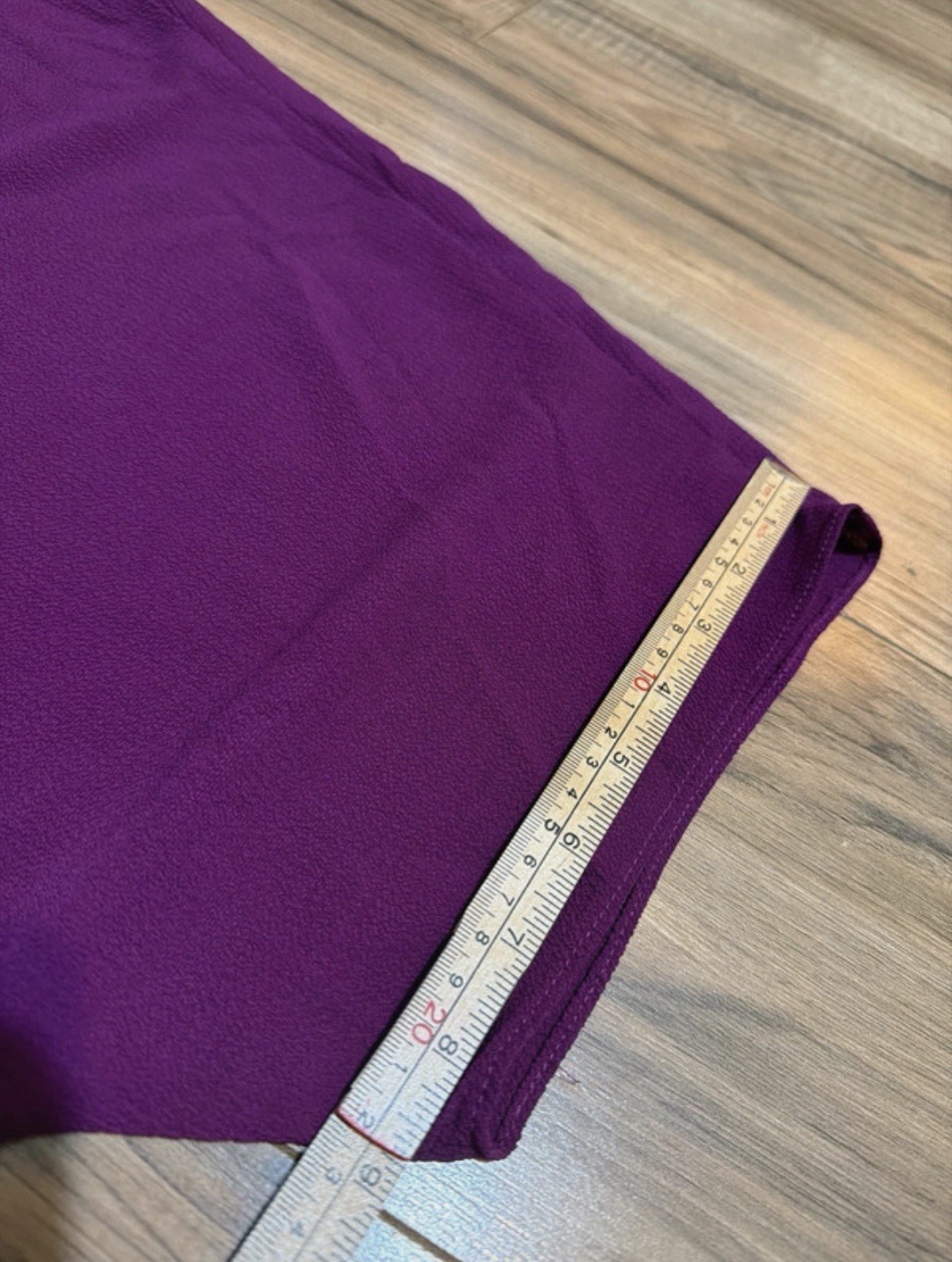 Women’s Purple Polyester Blend Woven V-Neck Dolman Short Sleeve Blouse