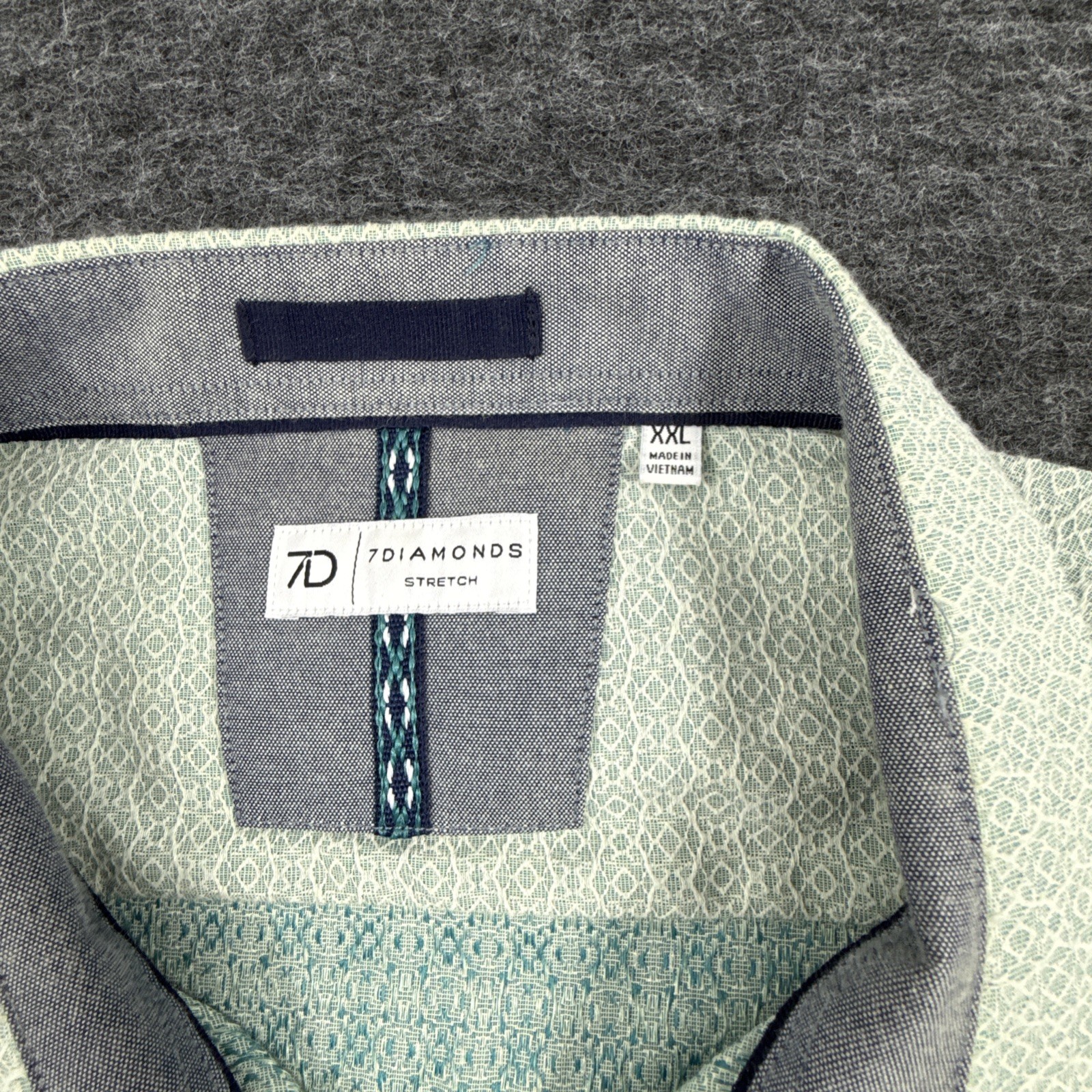 7 Diamonds Men’s Zenith Jacquard Stretch Short Sleeve Shirt Green Men’s Size XXL