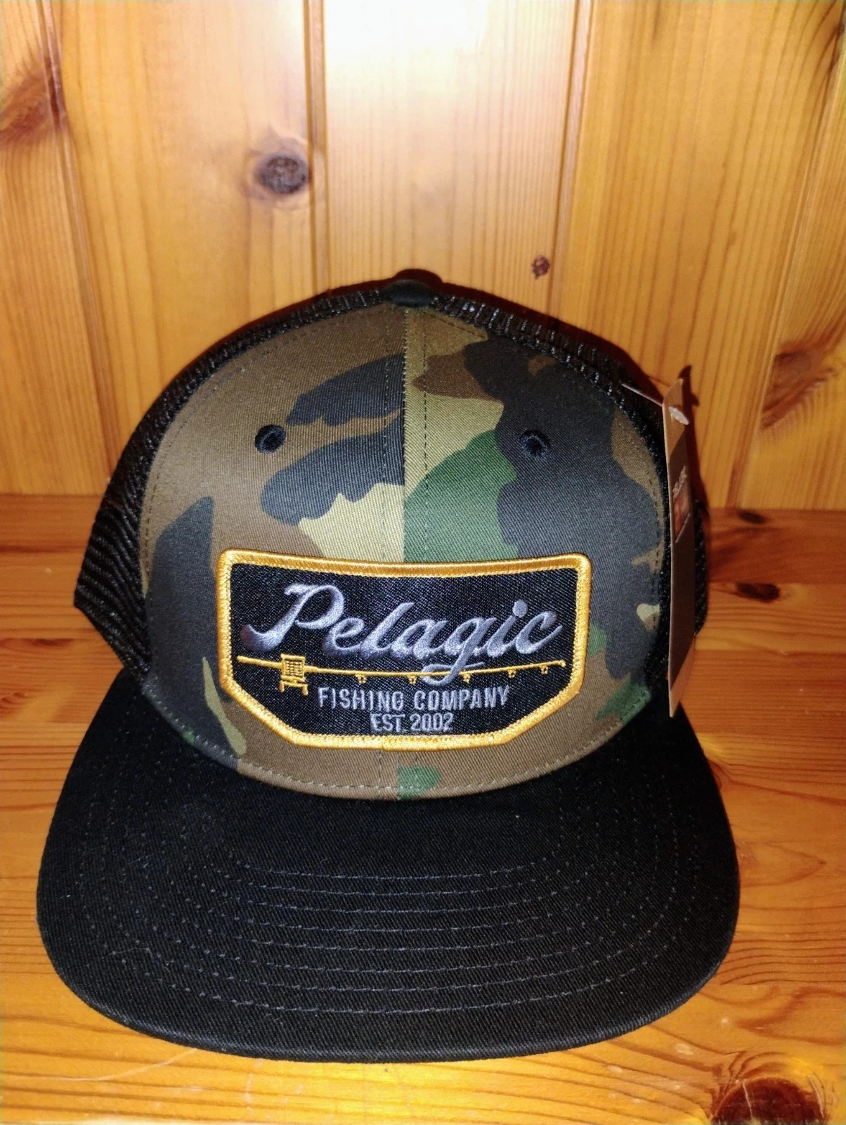 Pelagic Rodman Trucker Fishing Hat Cap – Old School Camo Color – NEW!