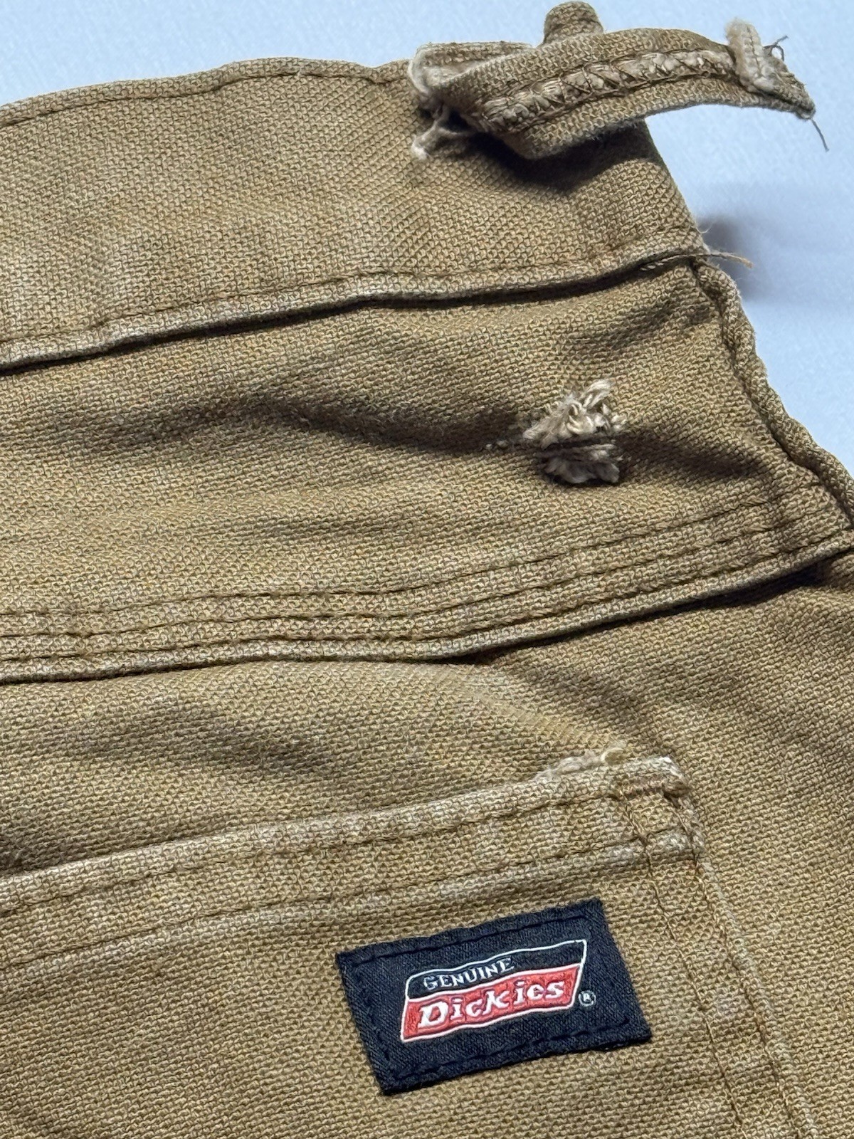 Dickies Pants Mens 32×30 Brown Canvas Carpenter Relaxed Hammer Loop Workwear