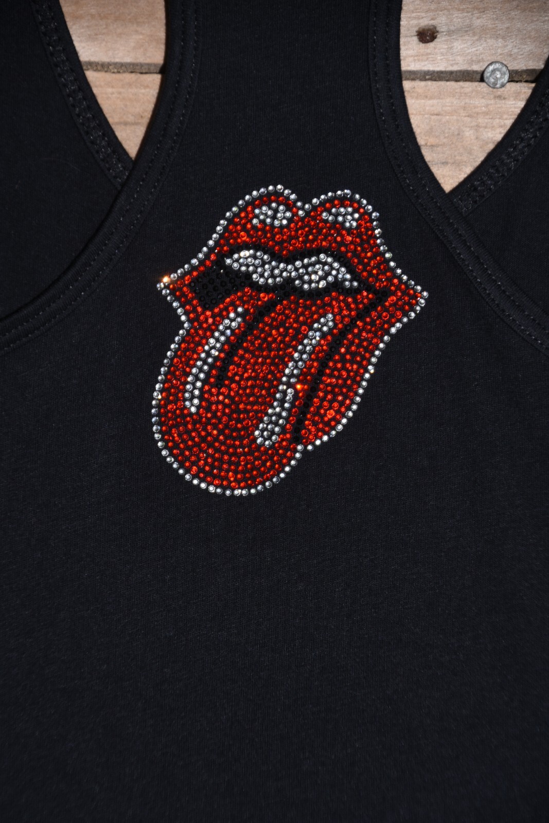 Rolling Stones rhinestone bling racer back tank top XS, S, M, L, XL,XXL