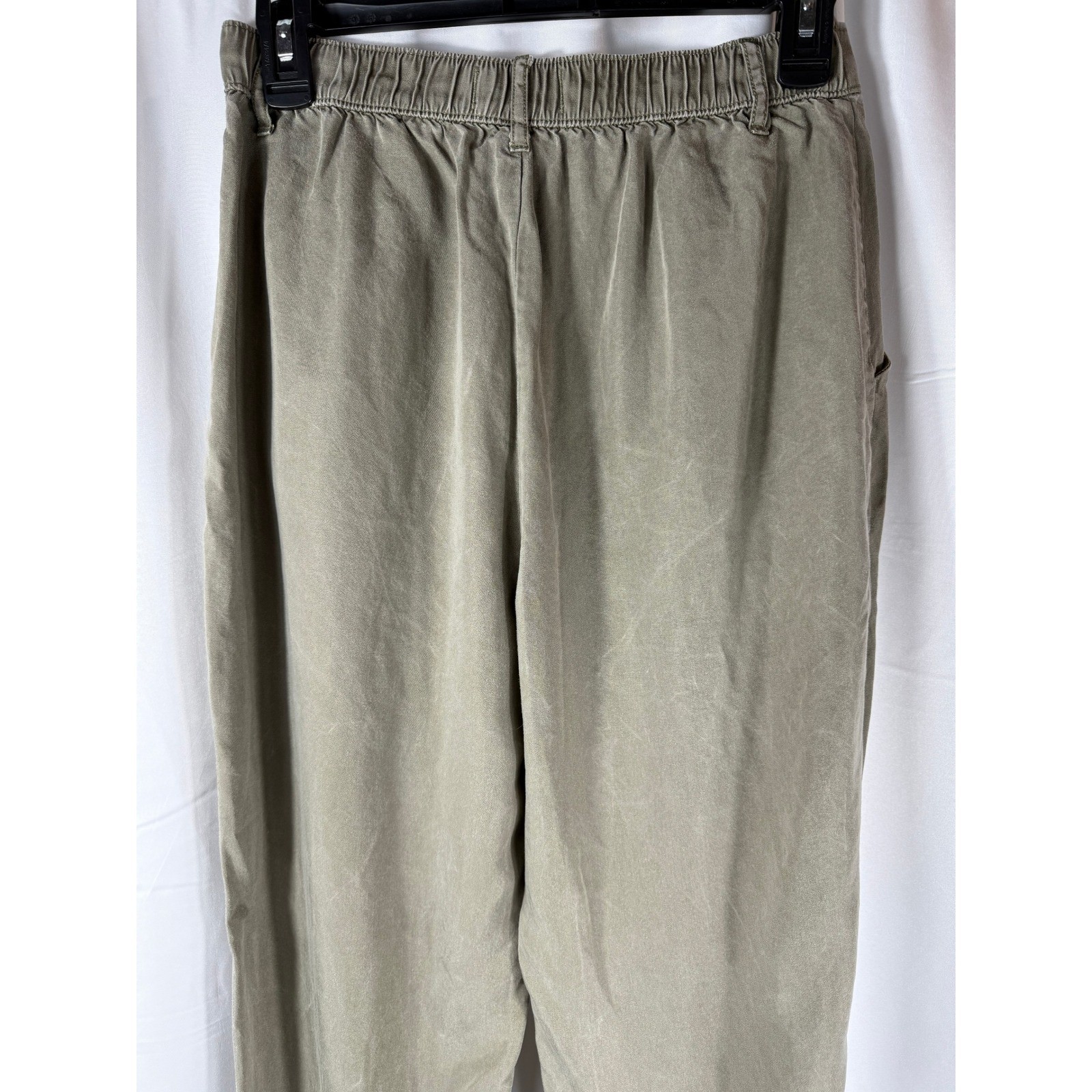 Abercrombie & Fitch Olive Green Tie Ankle Pants Womens S Casual Elastic Waist