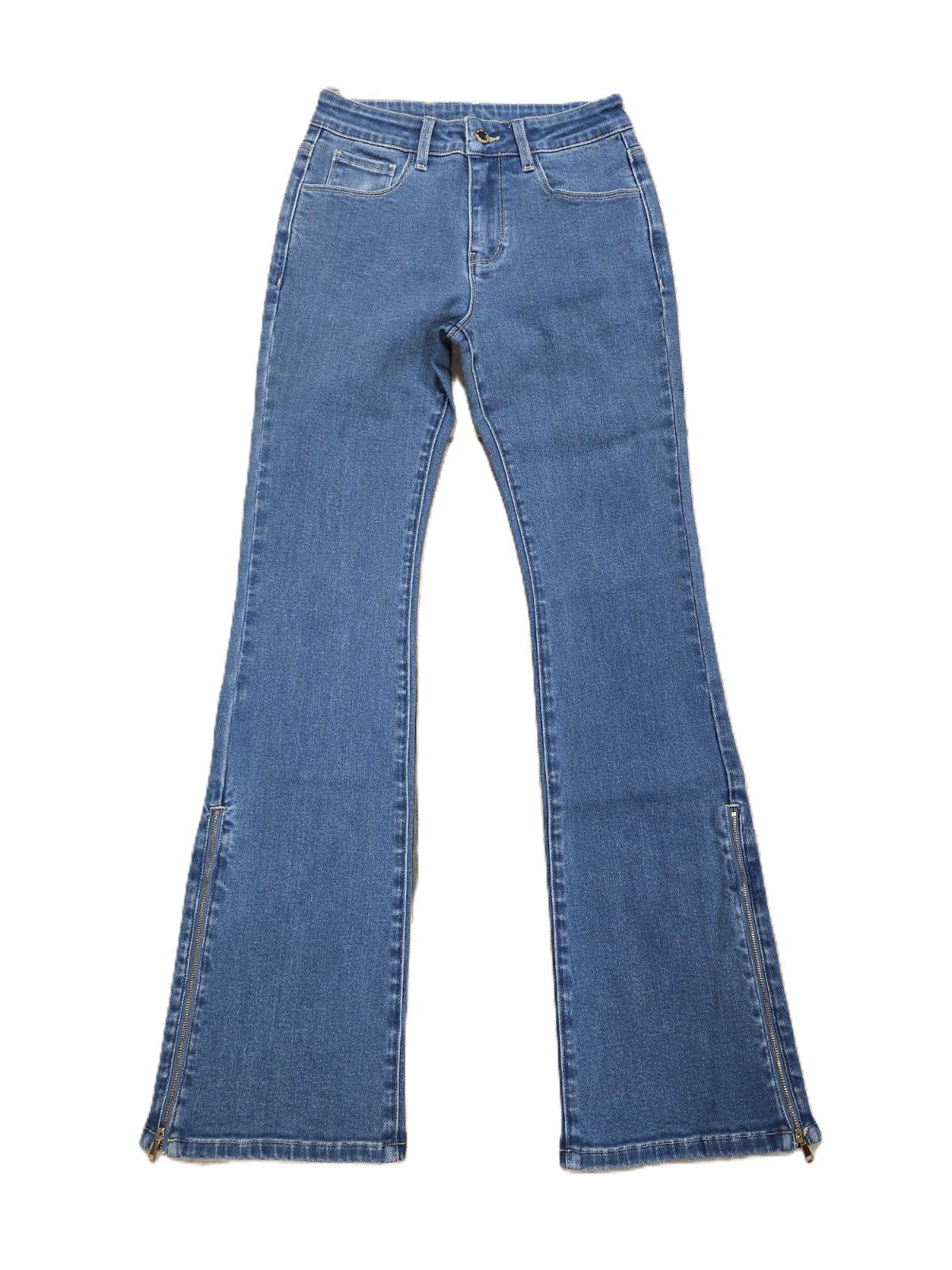 Zipper-Hem Bootcut Jeans Blue, 2 Styles, Samples, Size 27 The Noli Shop