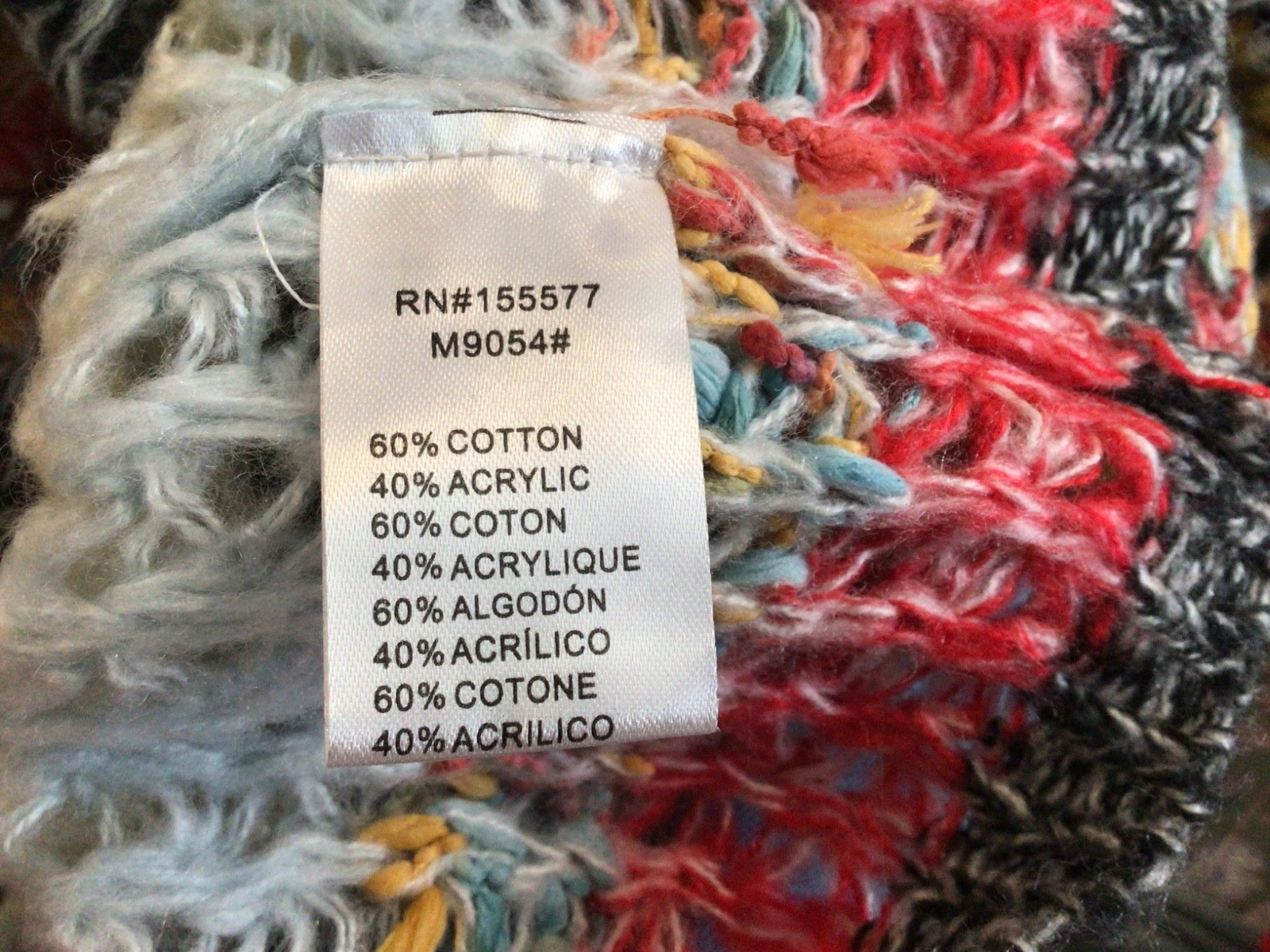 Miracle USA Multicolor open weave Sweater Boho oversized M/L