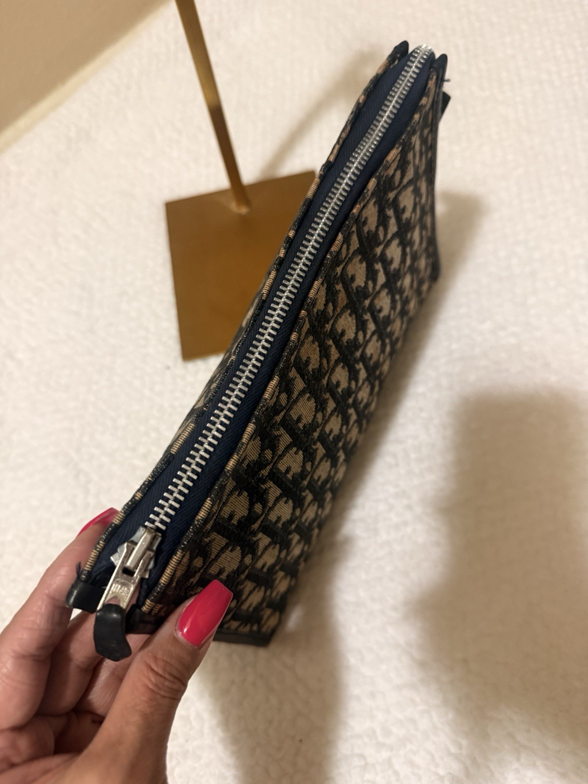 Vintage Christian Dior Bagages Oblique Monogram Pouch/Clutch