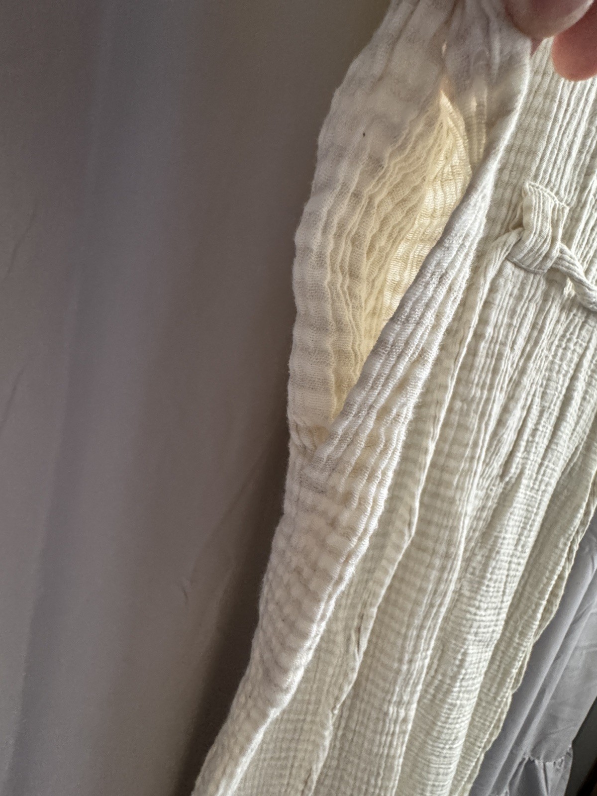 Odd Bird Ruya Tunic Dress XS/S Ivory Organic Cotton Gauze Belted Caftan