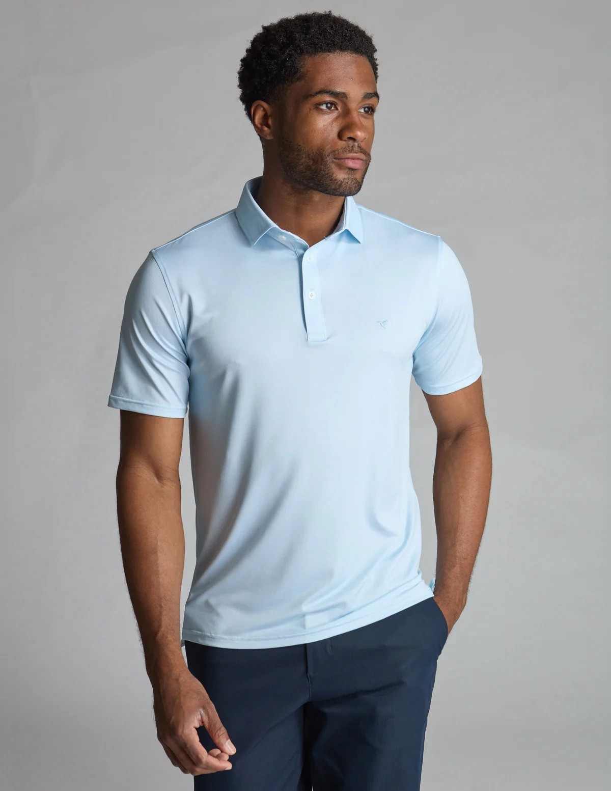 Birddogs Polo Shirt Size Large Stretch $99 MSRP Light Blue Wave