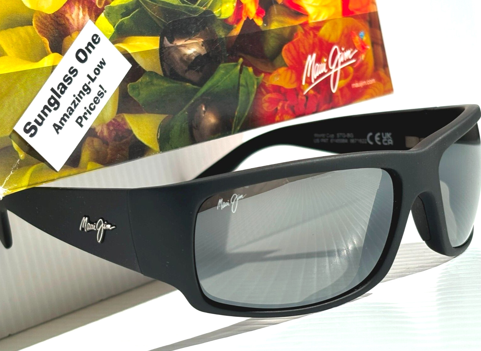 NEW Maui Jim WORLD CUP Matte Black Rubber POLARIZED Grey GLASS Sunglass 266-02MR