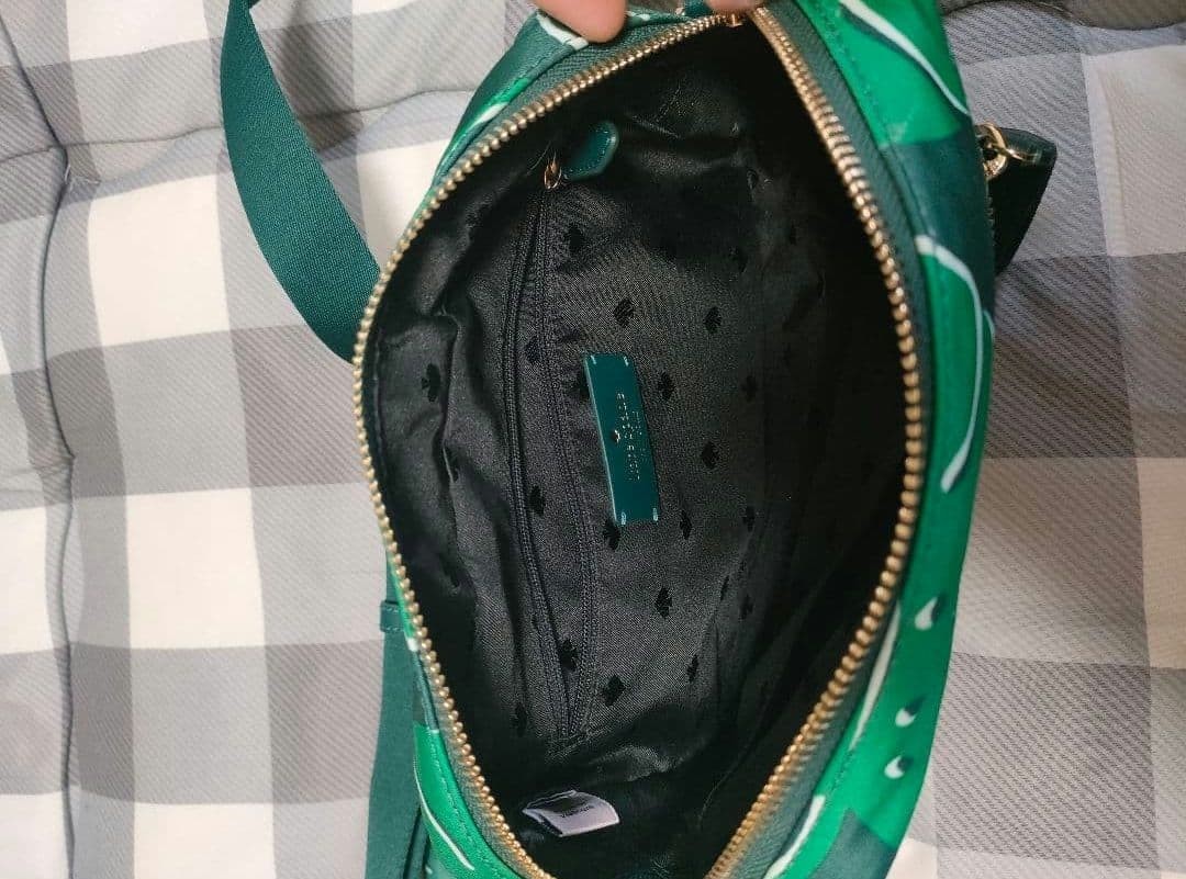Kate Spade New York Green LeafPrint Crossbody Shoulder Authentic item from Japan