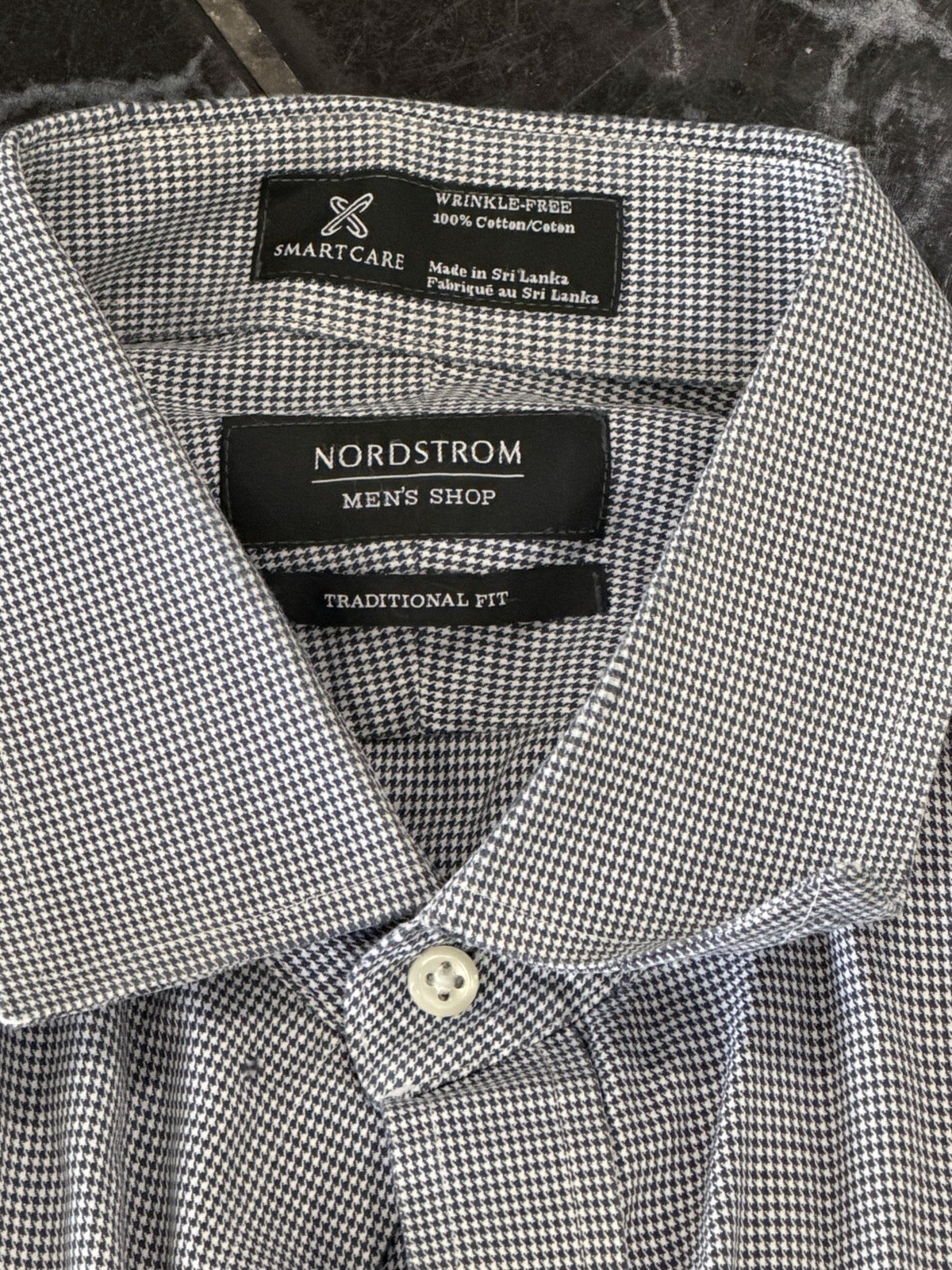 Nordstrom Men’s Shop Smartcare Traditional Fit Dress Shirt Houndstooth 16.5 35