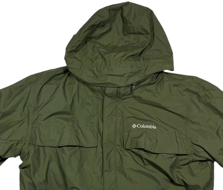 COLUMBIA OMNI-TECH Green Fleece-Lined 3-IN-1 WINTER JACKET Hike Ski Coat Men’s L
