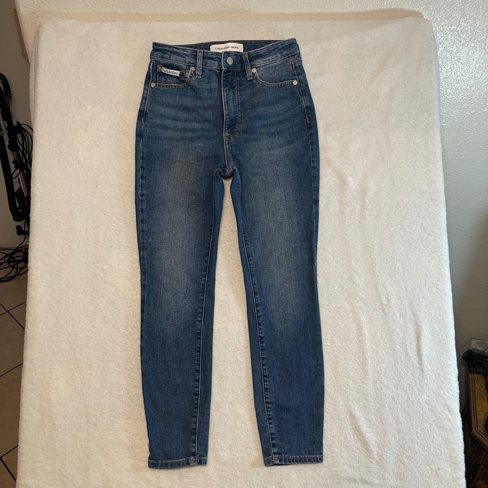 Calvin Klein Jeans Womens High Rise Skinny Medium Wash Denim Blue Jeans 4770190