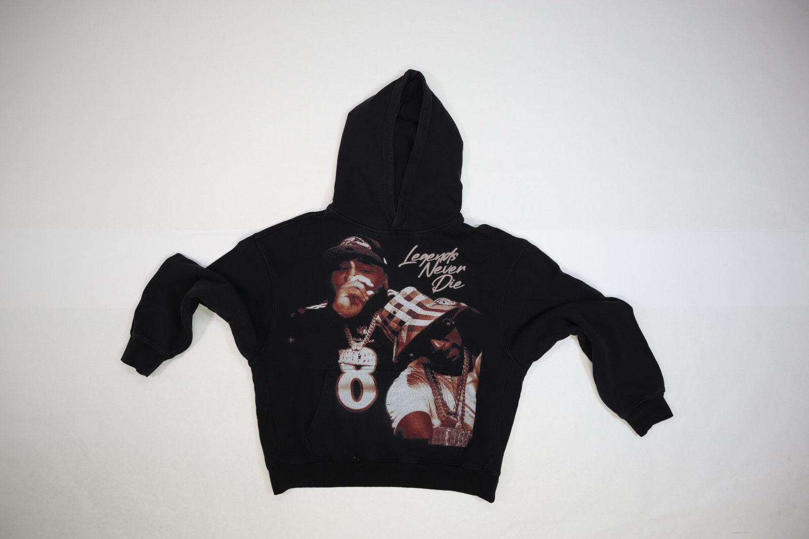 Rod Wave Merch Mens Black Legends Never Die Graphic Pullover hoodie Sweatshirt S