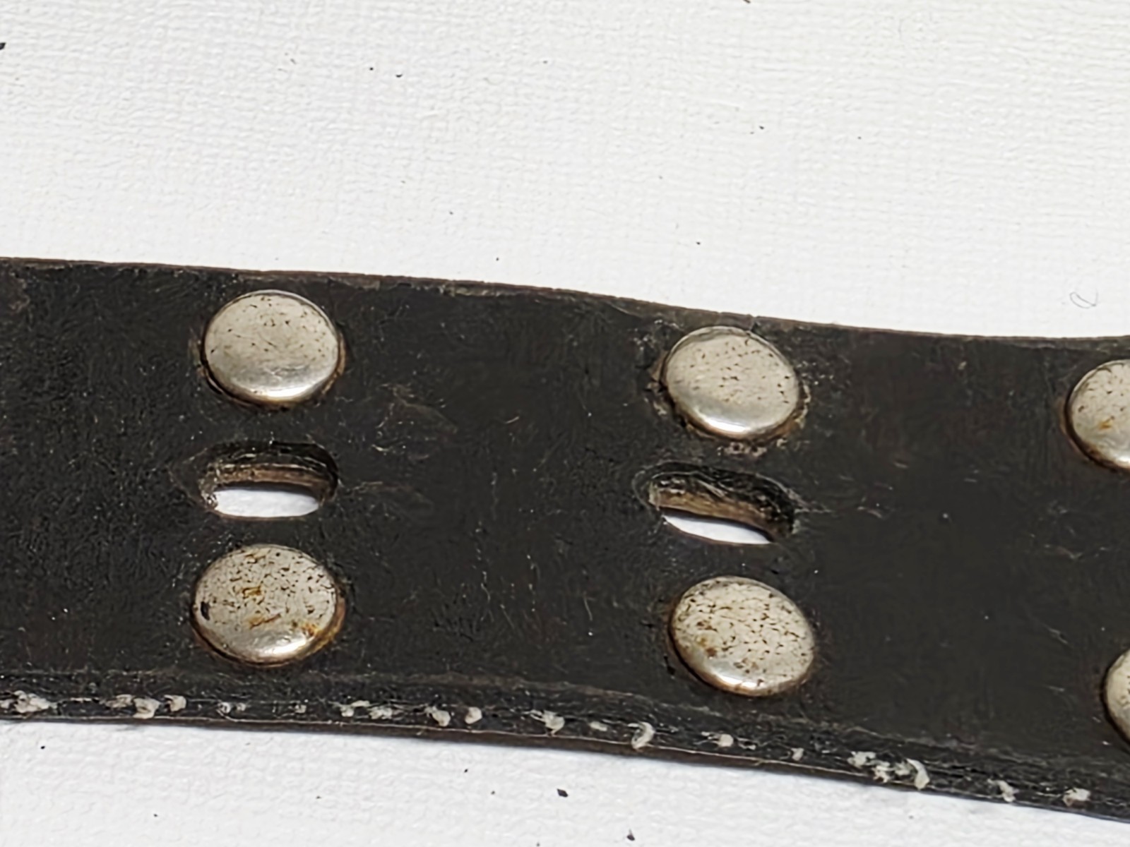 Vintage Metal Heist Dollar Signs Motorcycle Belt Leather 46.5″ Biker Punk Rock