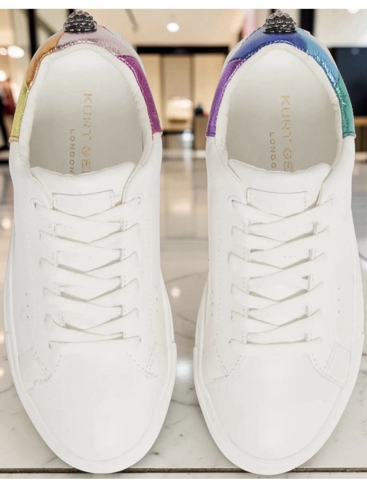KURT GEIGER LONDON RAINBOW SHOP LANEY EAGLE LEATHER SNEAKERS WOMENS NEW 8.5-9