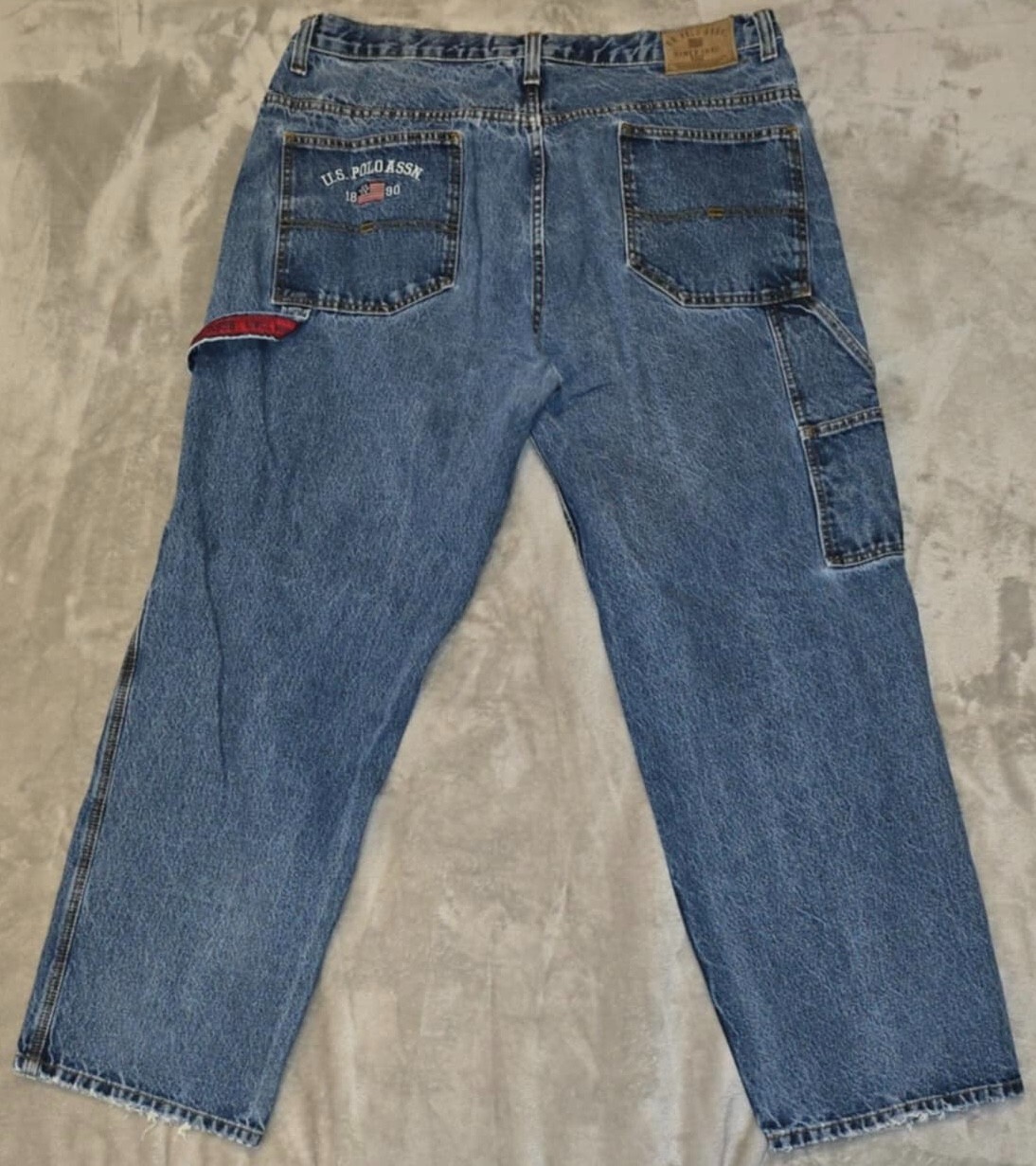 VTG US Polo Assn Jeans Mens 38×32 Carpenter Skater Y2K Baggy Hammer Loop 90s