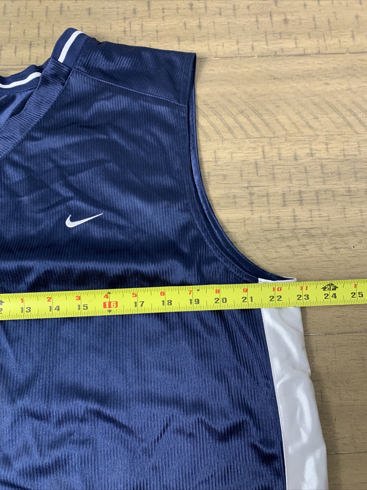 Nike Dazzle Silky Shiny Navy Sleeveless Basketball Reversible Jersey ( READ)