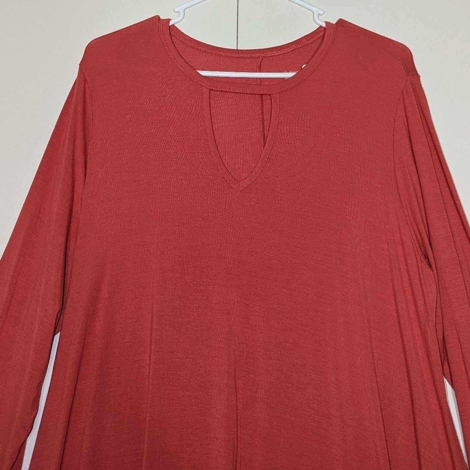 Soft Surroundings Heavenly Soft Keyhole Tunic In Terracotta