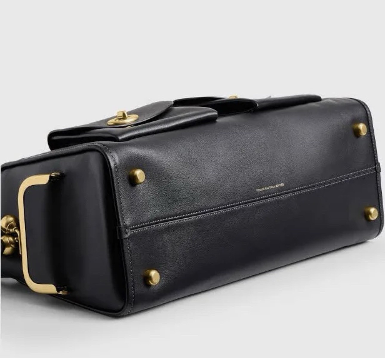 Sold out Coach Haversack Black Shoulder Bag with Turn lock Buckle Accent