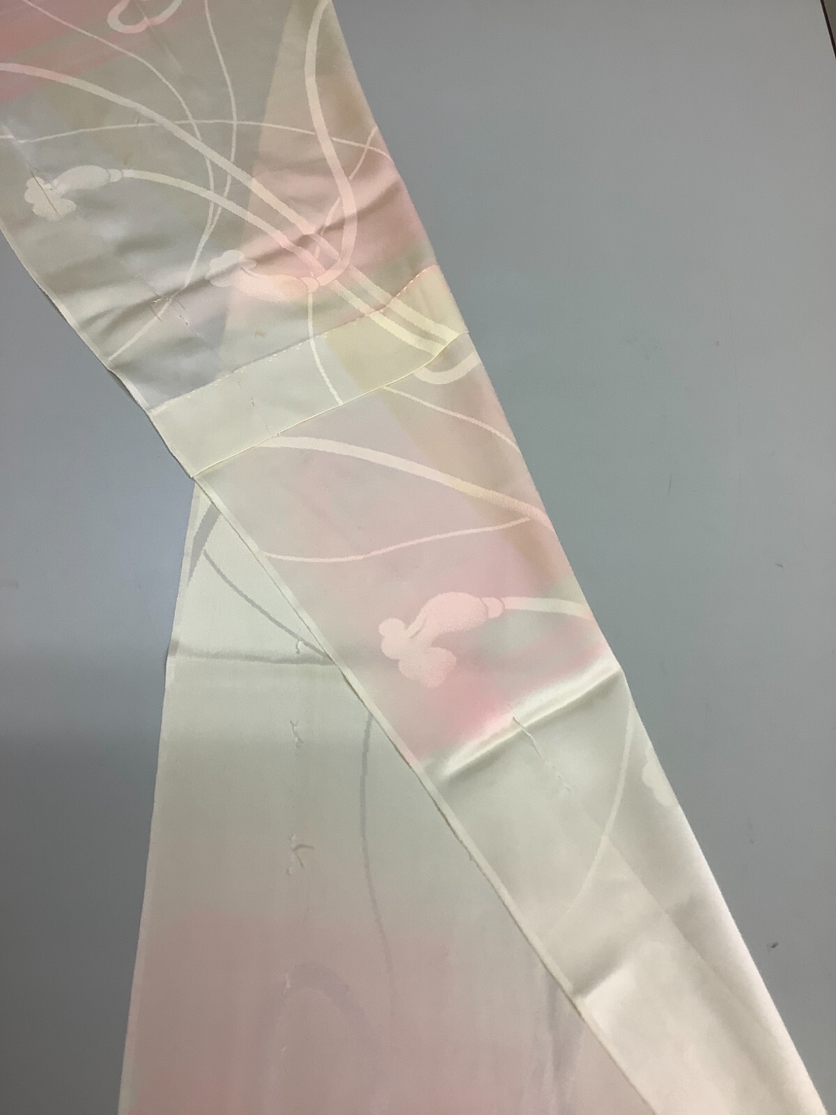 Japanese Vintage Kimono Fabric cloth Boro pink Tradition ivy Dirt 55.5×13.7in