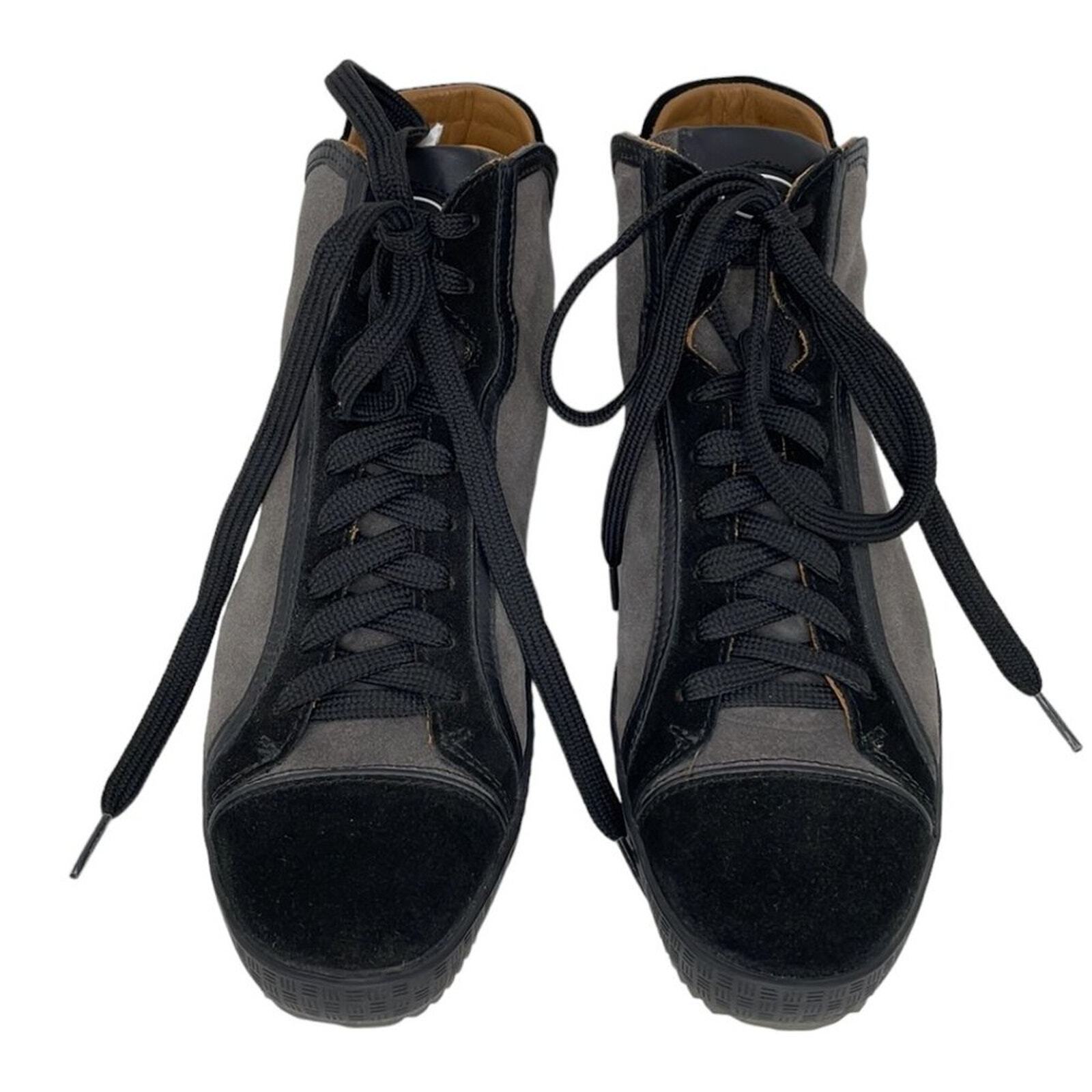 Alberto Guardiani Sneakers Shoes Gray Black Suede Leather Size 37