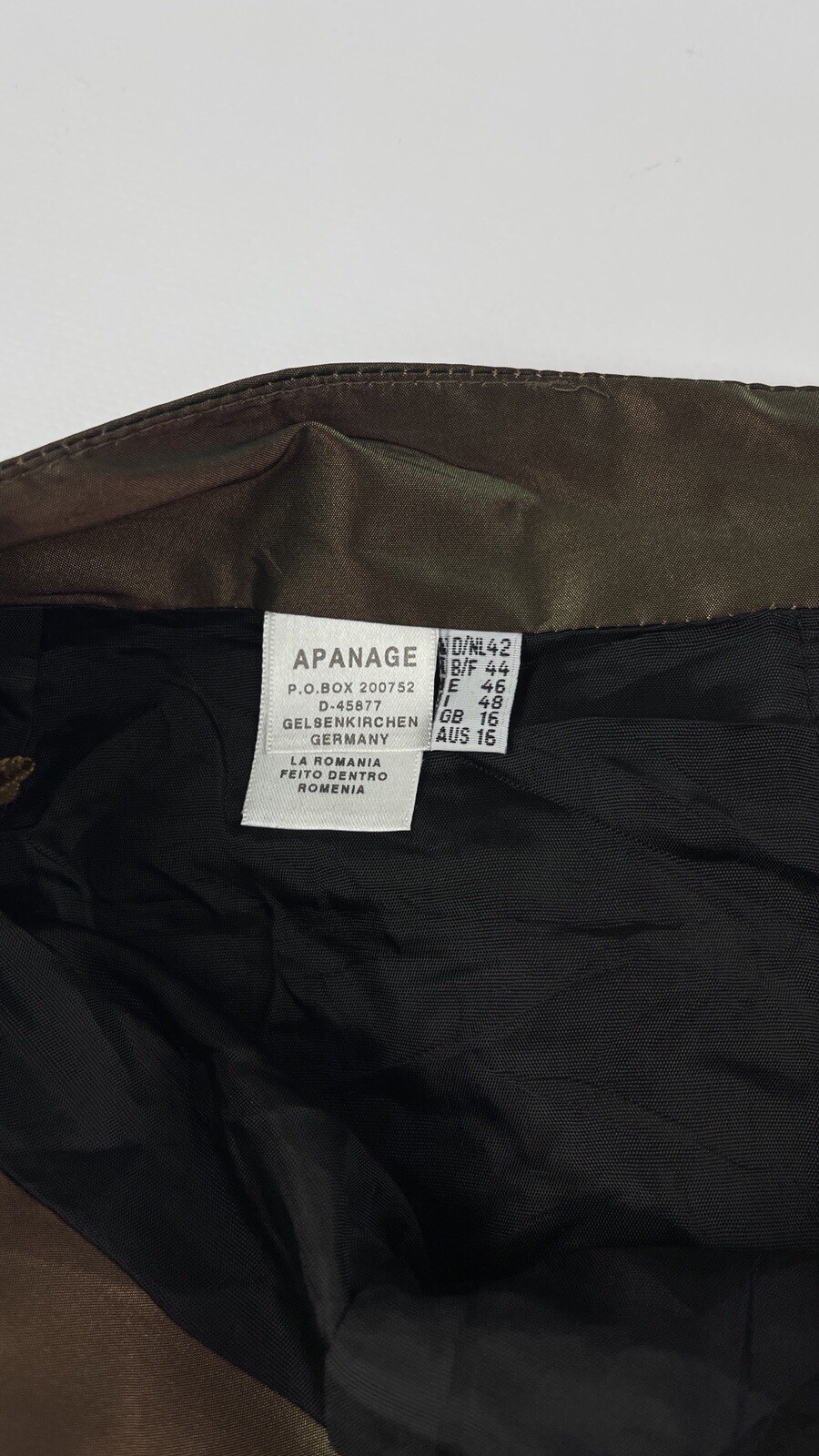 Apanage Avant Garde Olive Maxi Skirt Size 16