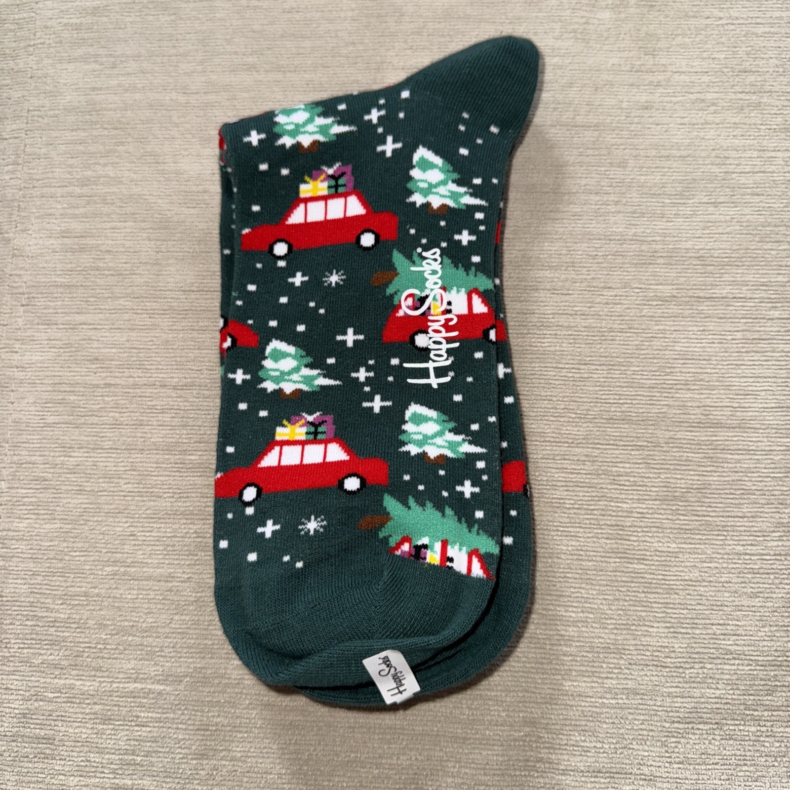 Happy Socks Men’s/Unisex Classic Crew Socks, Christmas Tree Presents, Size 8-12